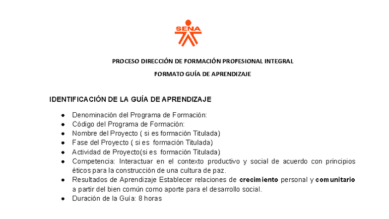 Guía de Aprendizaje: Crecimiento Personal y Cultura de Paz - Studocu