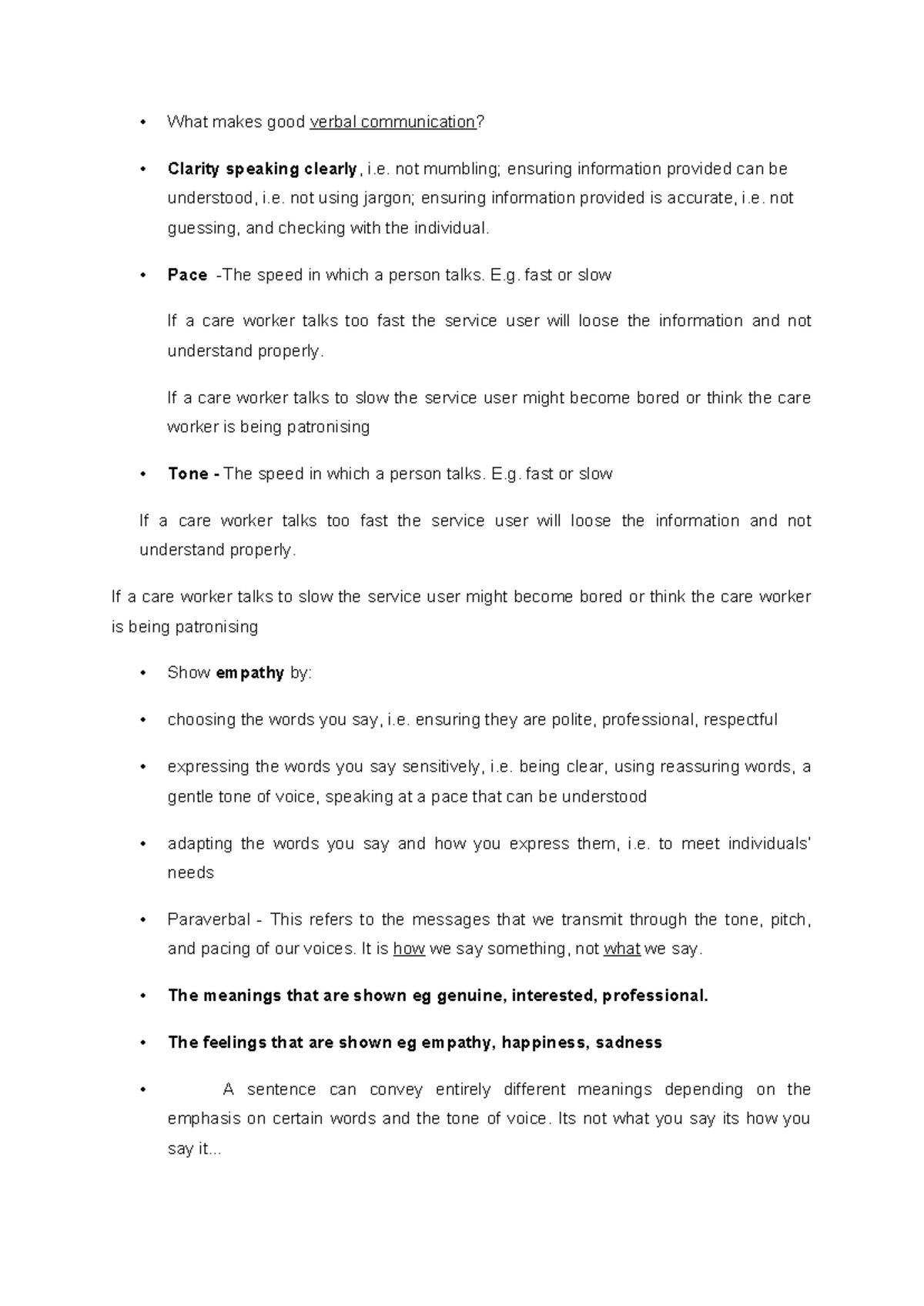 P2 What makes good communication - What makes good verbal communication ...