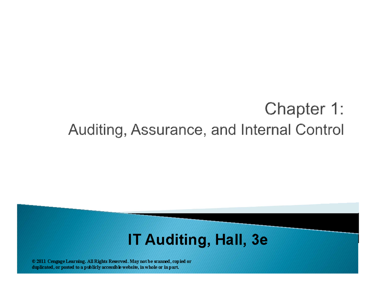 Ch1 - Overview of Auditing & Internal Control Concepts (IT Auditing ...