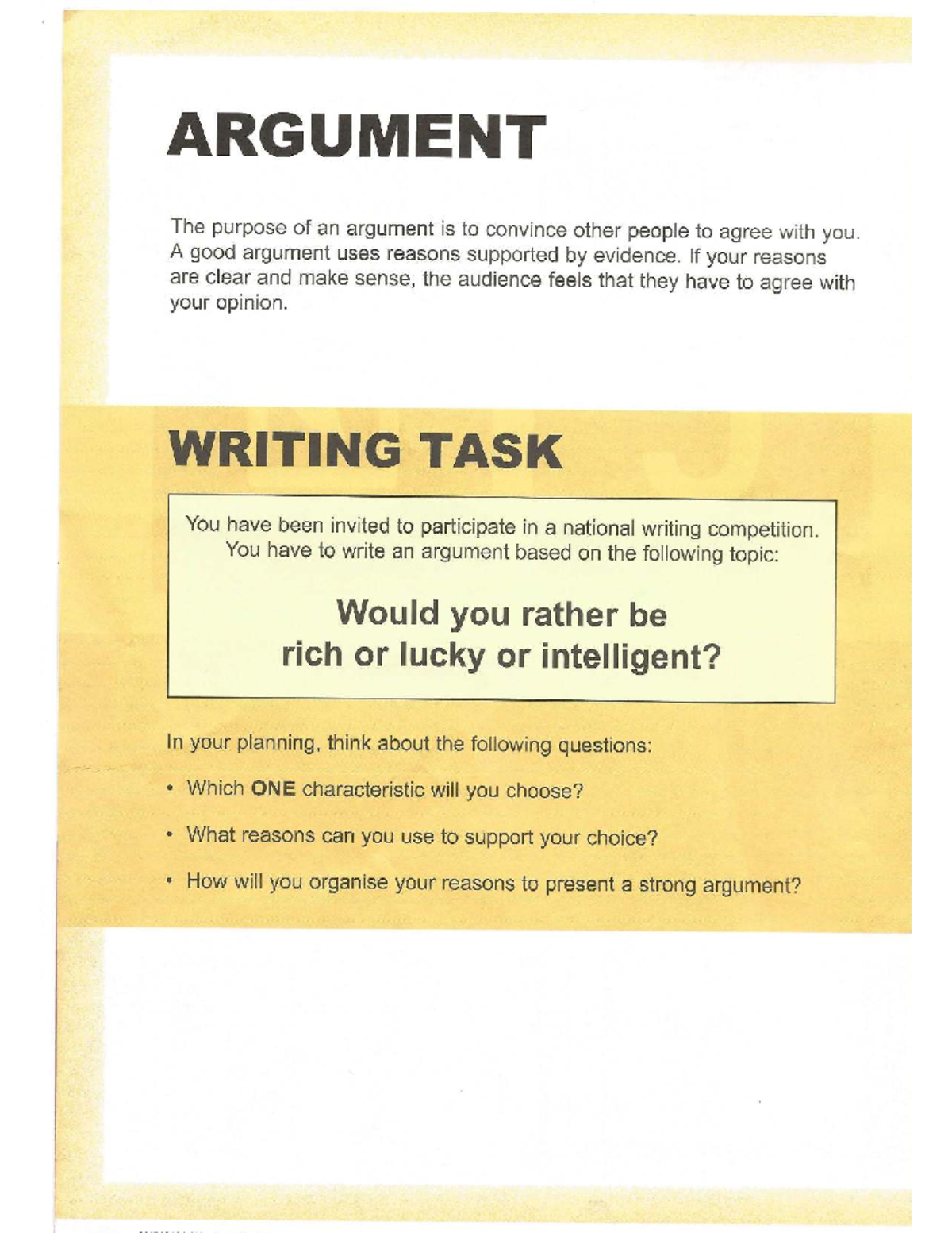 ICAS Paper E Writing E 2017: Crafting a Persuasive Argument - Studocu