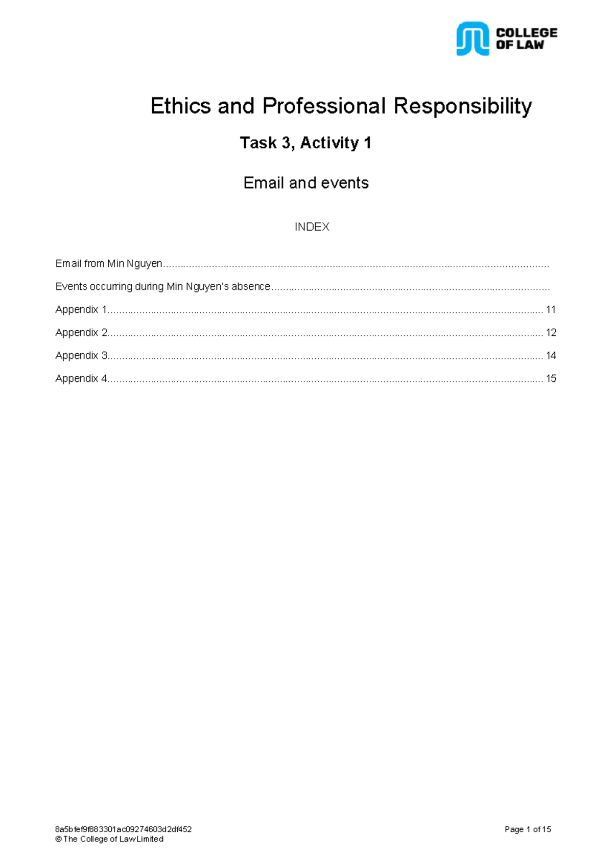 Ethics and Prof. Responsibility - Task 3.1 Submission Details - Studocu