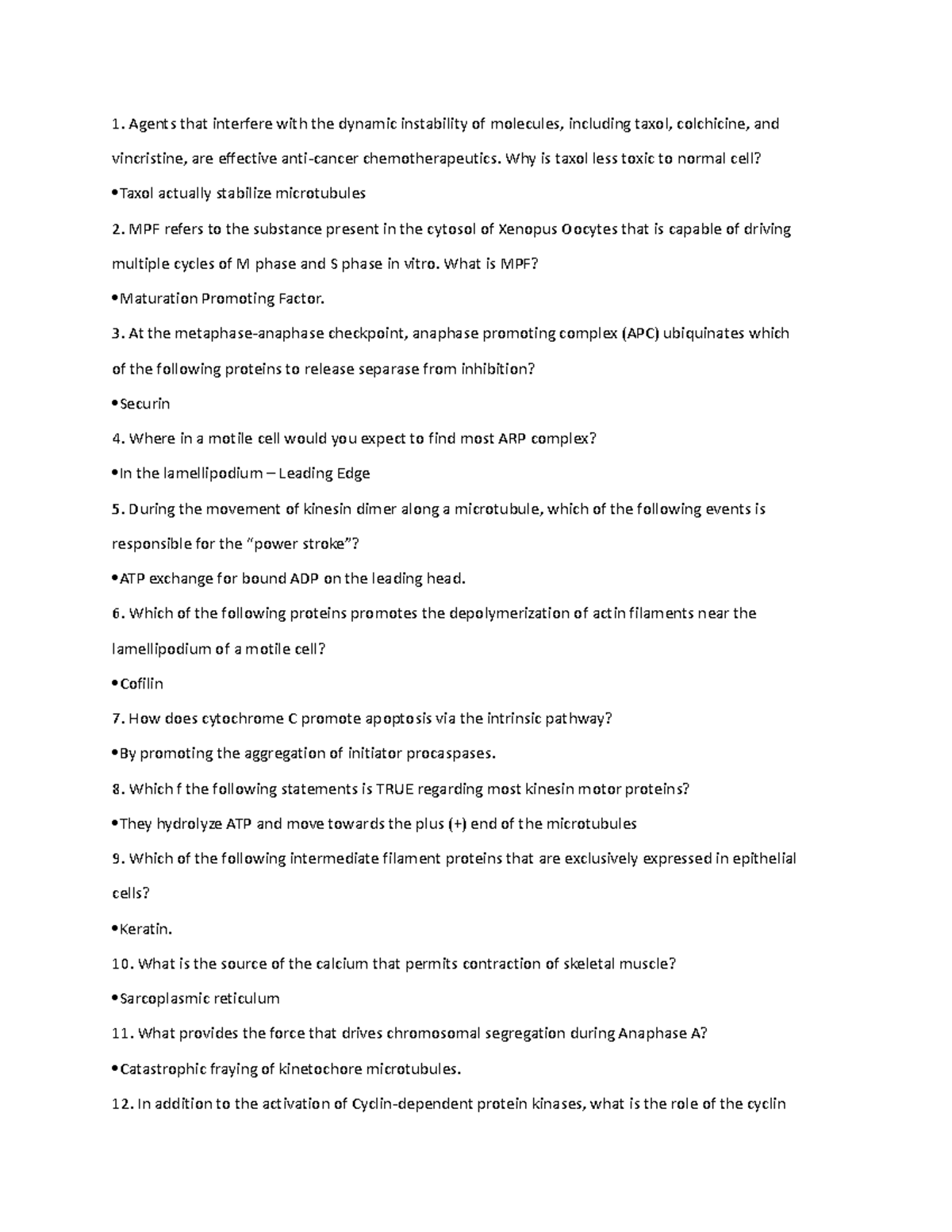 CELL BIO 202 - Exam 3 Study Notes and Key Concepts - Studocu