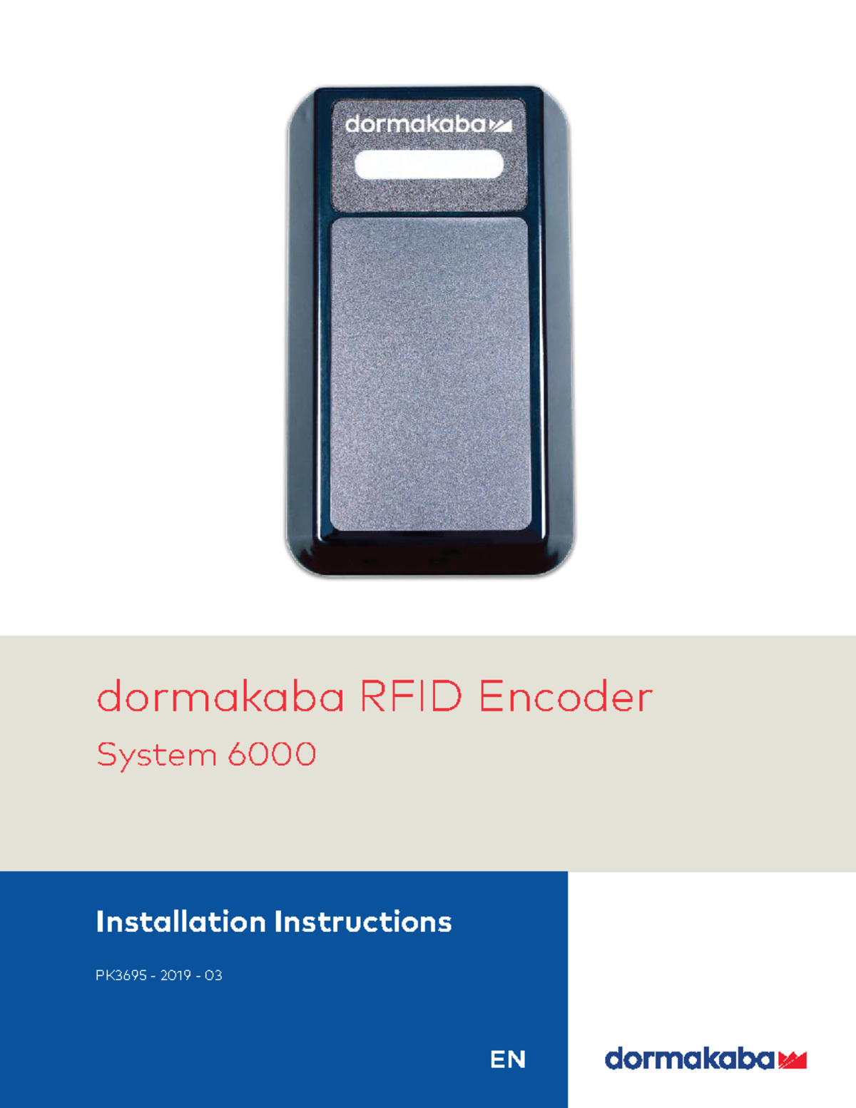 dormakaba RFID Encoder System Installation Guide PK3695 - Studocu