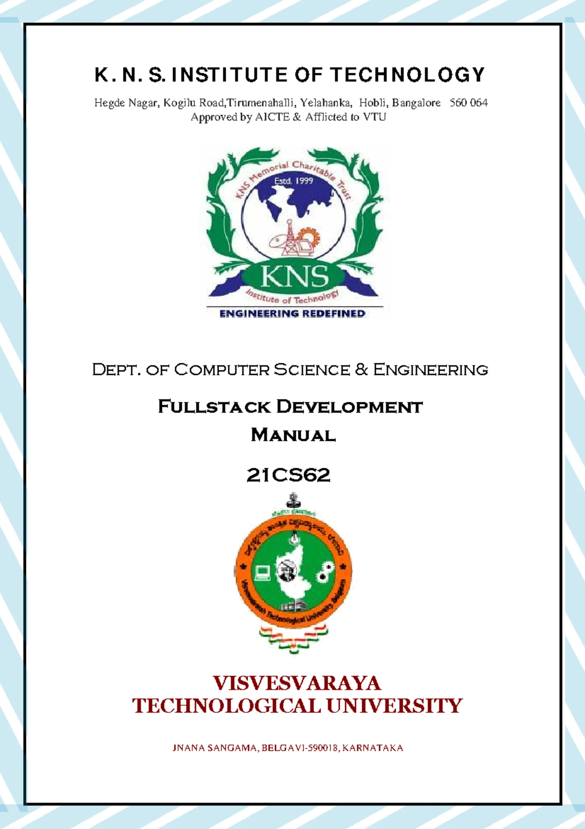 21CS62 - Essential Questions for Full Stack Development Exam - Studocu