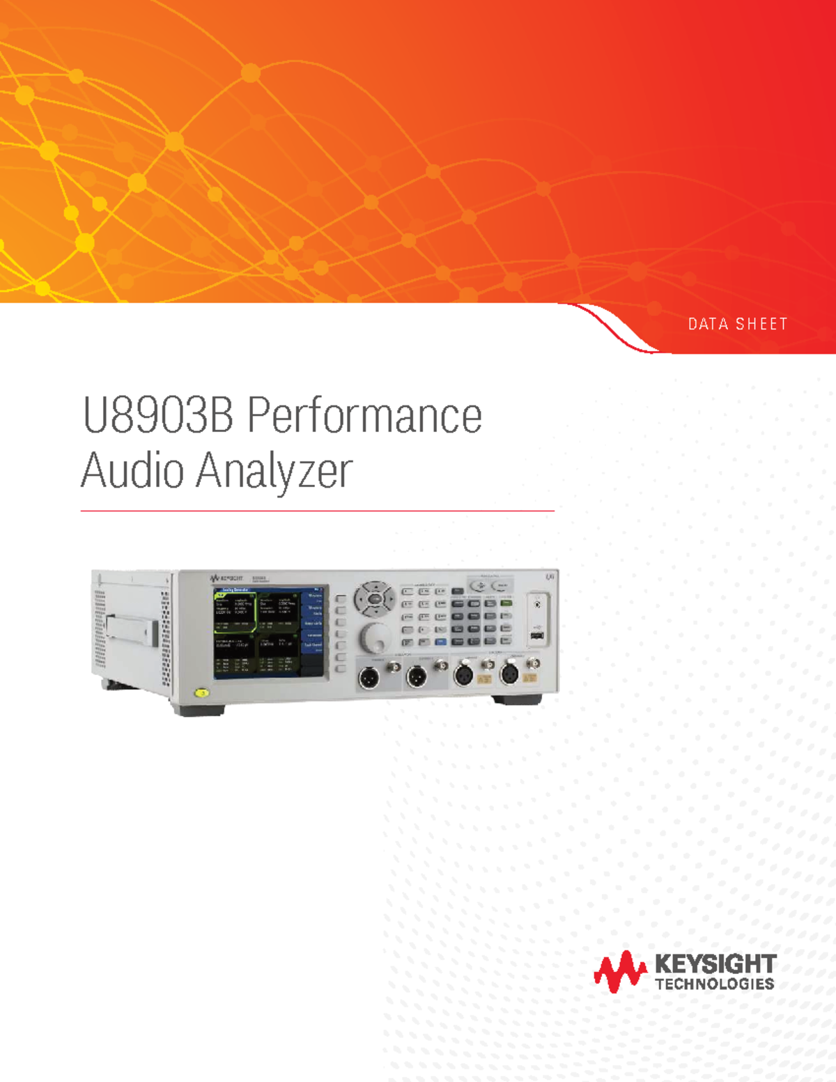 U8903B Performance Audio Analyzer Datasheet Overview - Studocu