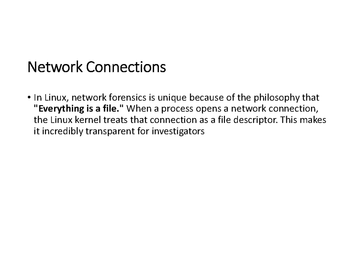 CF1 - Network Forensics and Process Analysis in Linux - Studocu