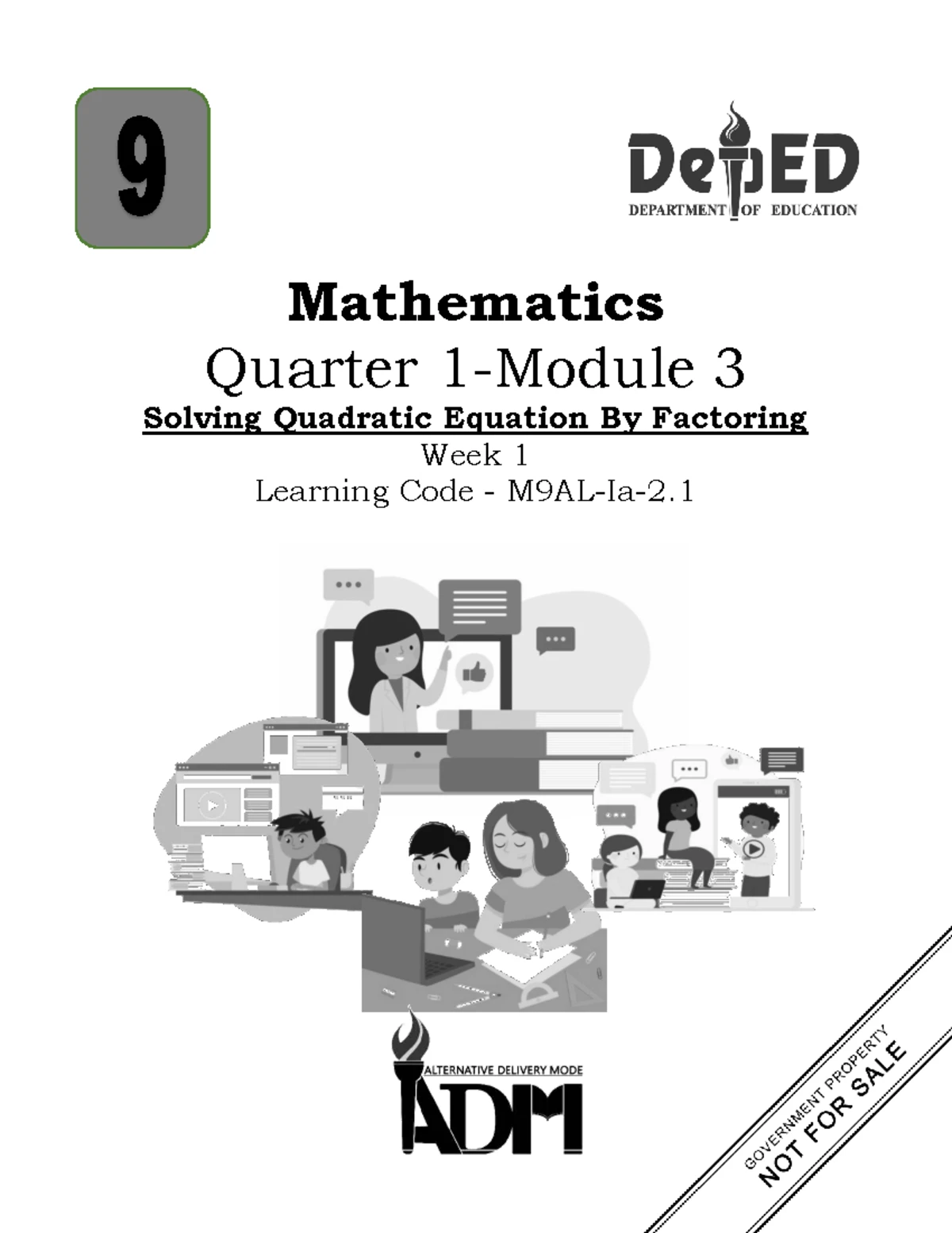 Mathematics G9 Q1 Module 1: Quadratic Equations & Applications - Studocu