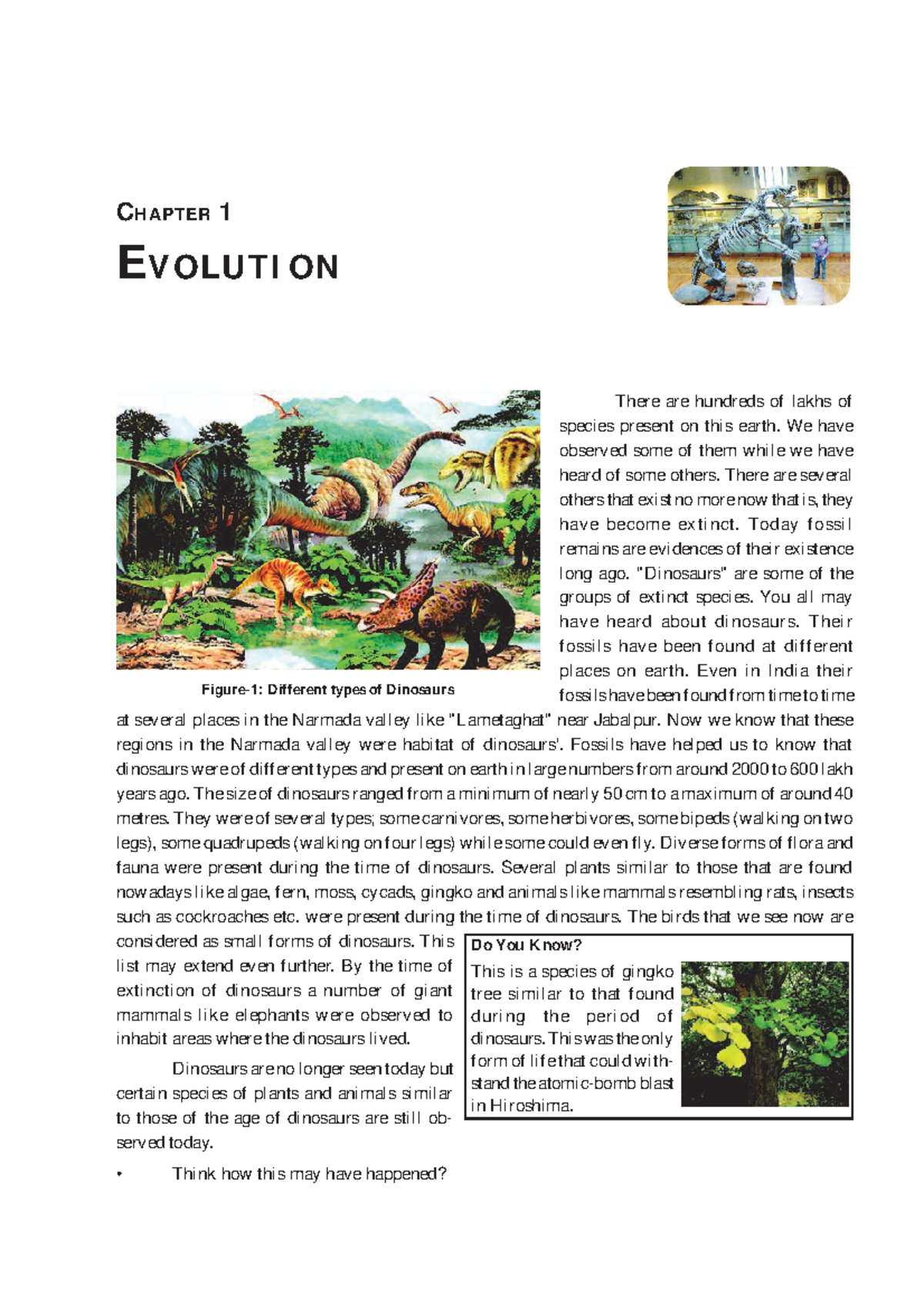 Science 1 - CHAPTER 1 EVOLUTION There are hundreds of lakhs of species ...