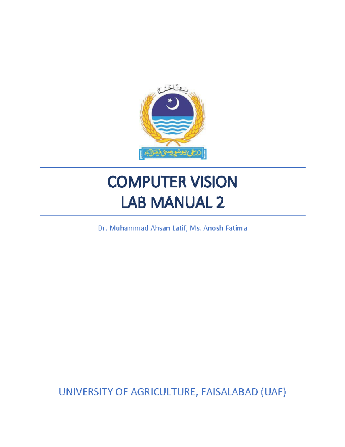 CV Lab 2 - Lab 2 - Computer Vision - COMPUTER VISION LAB MANUAL 2 Dr ...