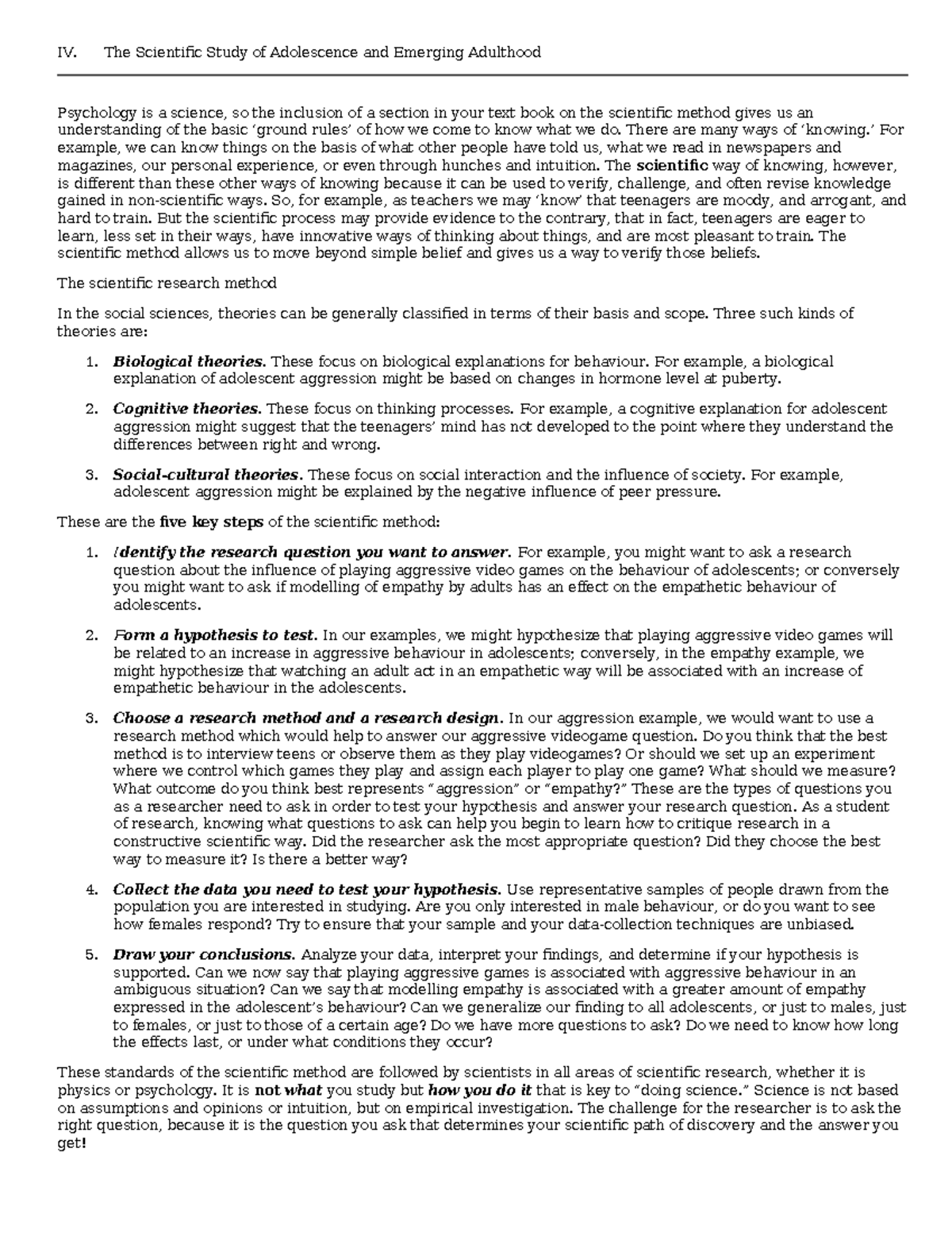 PSYC 3310 Unit 1 Notes: Scientific Study of Adolescence & Adulthood ...
