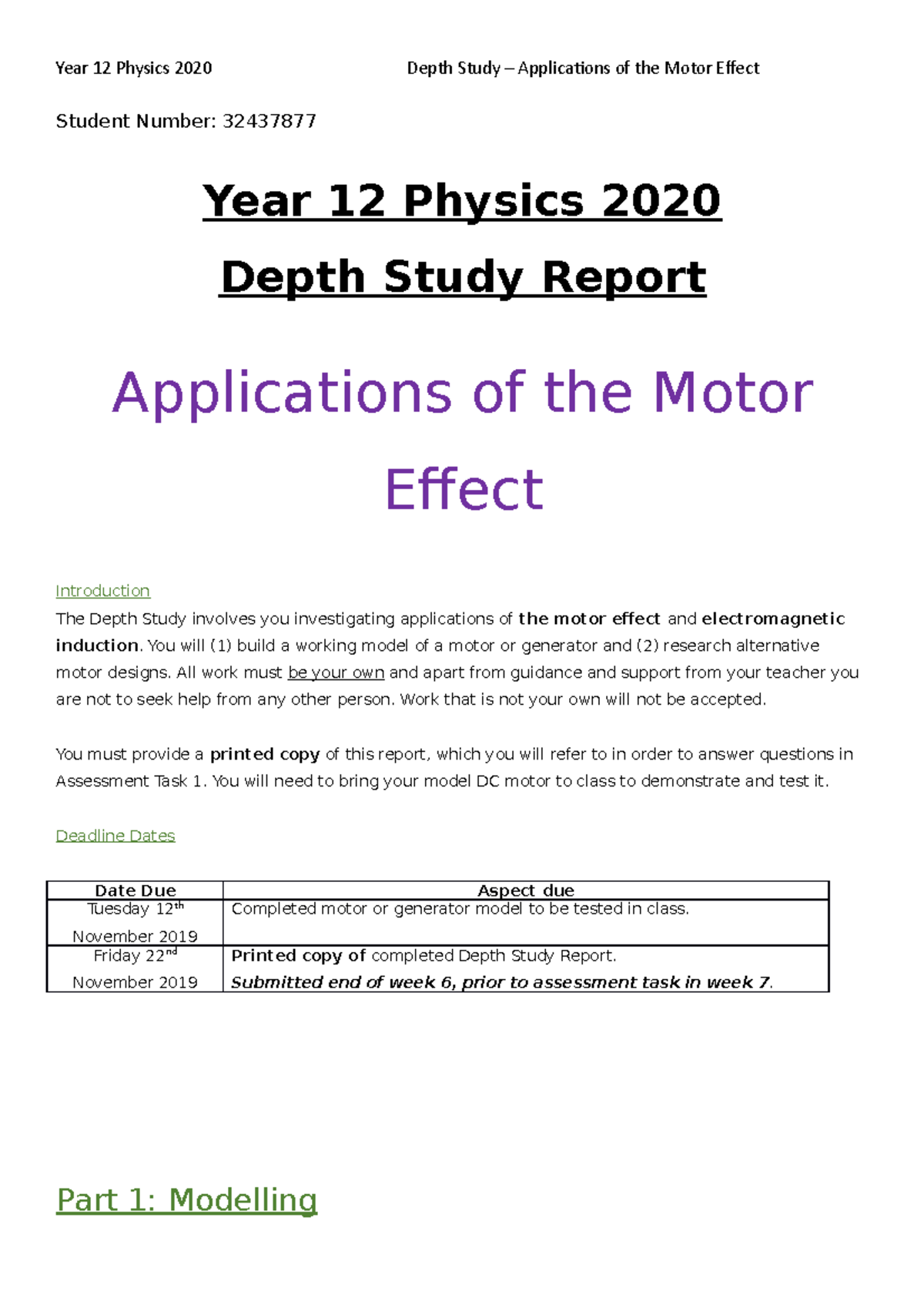 Year 12 Physics 2020: In-Depth Study of DC Motors and Their ...