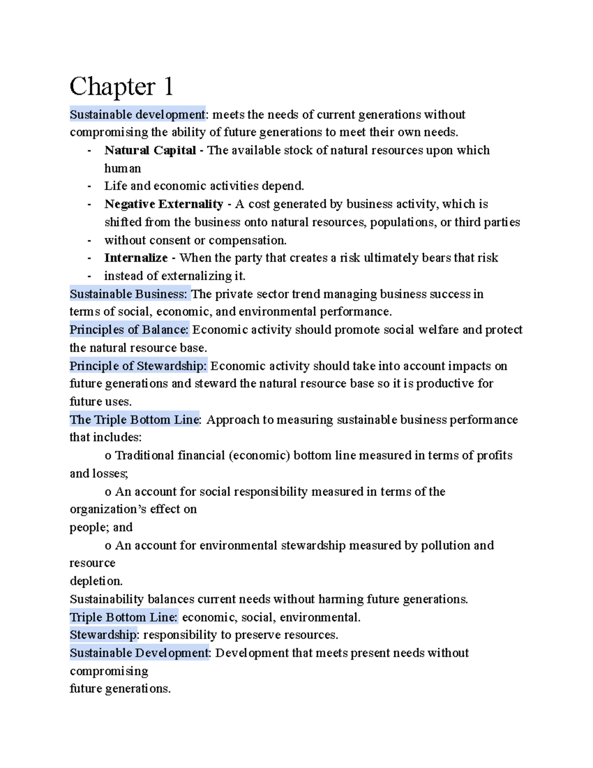 Sustainable Development Notes (ENV 101): Key Concepts & Principles ...