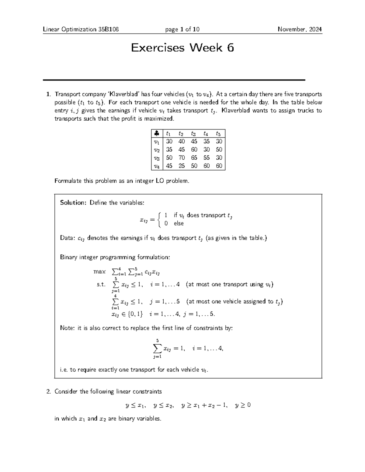 Final Exam Exercises Week 6 (2024) with Detailed Solutions - Studeersnel