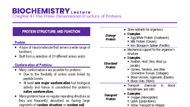 [04] Chem 151 - Chapter 4: The 3D Structure of Proteins and Their ...