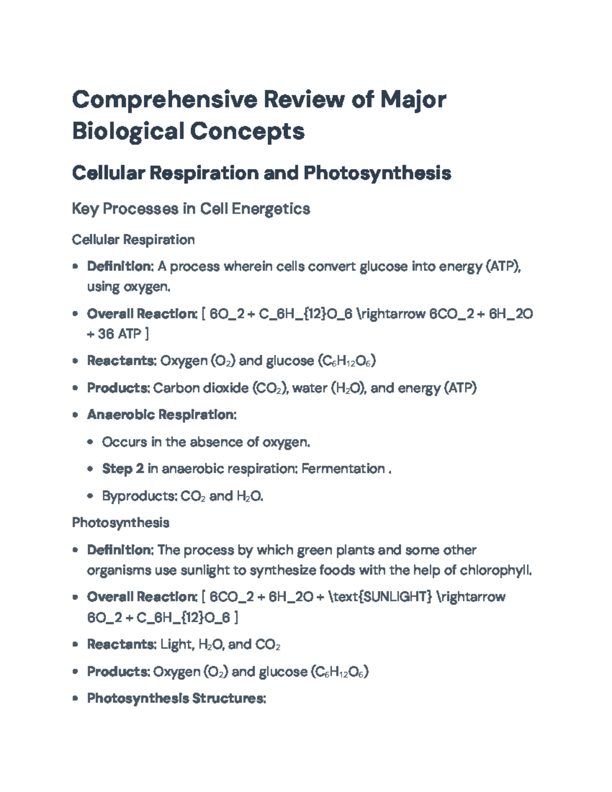 Bio101 Final Exam Comprehensive Review: Key Biological Concepts and ...