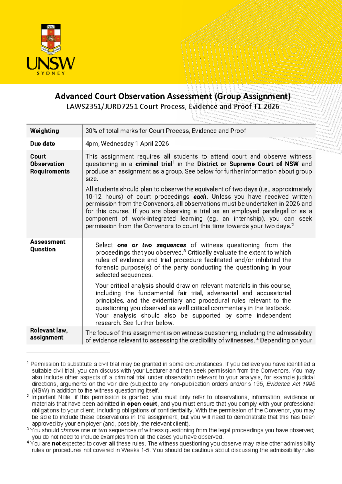 CPEP T1 2026 Advanced Court Observation Group Assignment Guide - Studocu