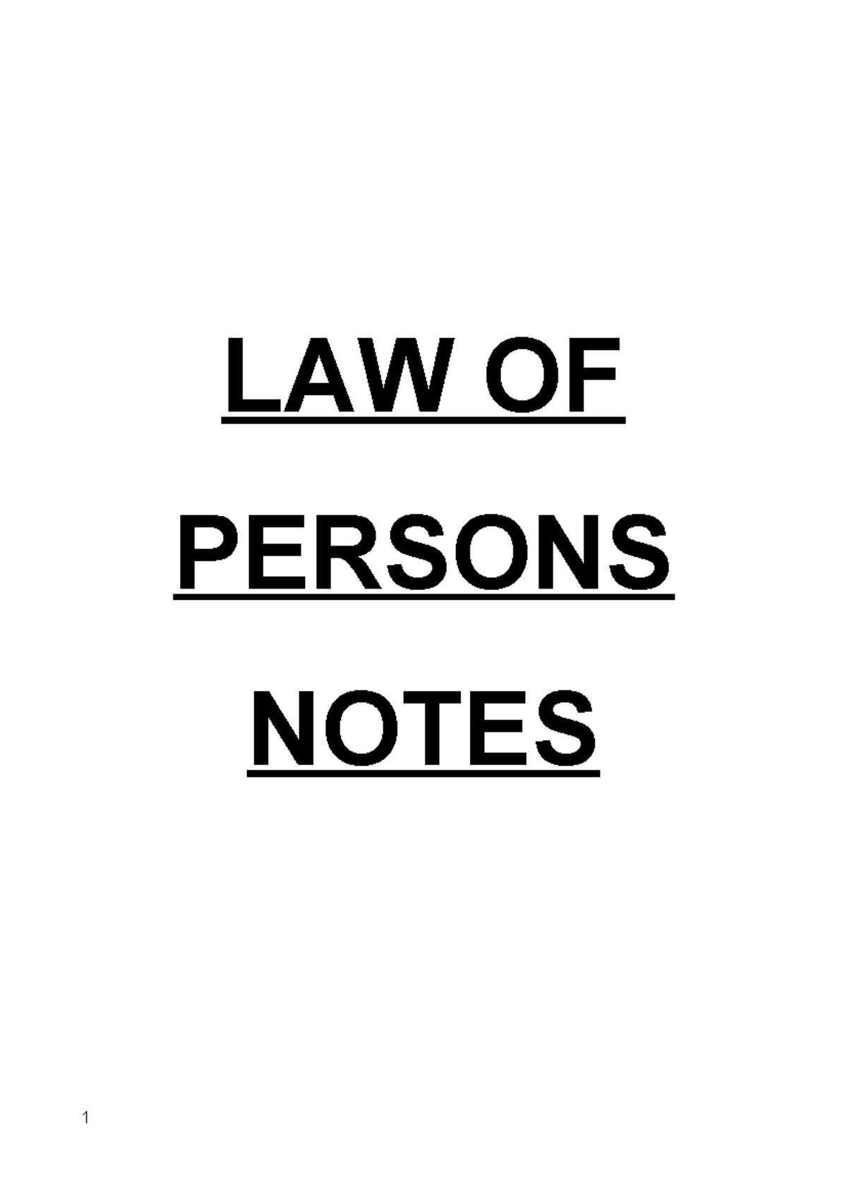 LAW OF PERSONS NOTES: LEGAL PERSONALITY & DOMICILE (LAW101) - Studocu