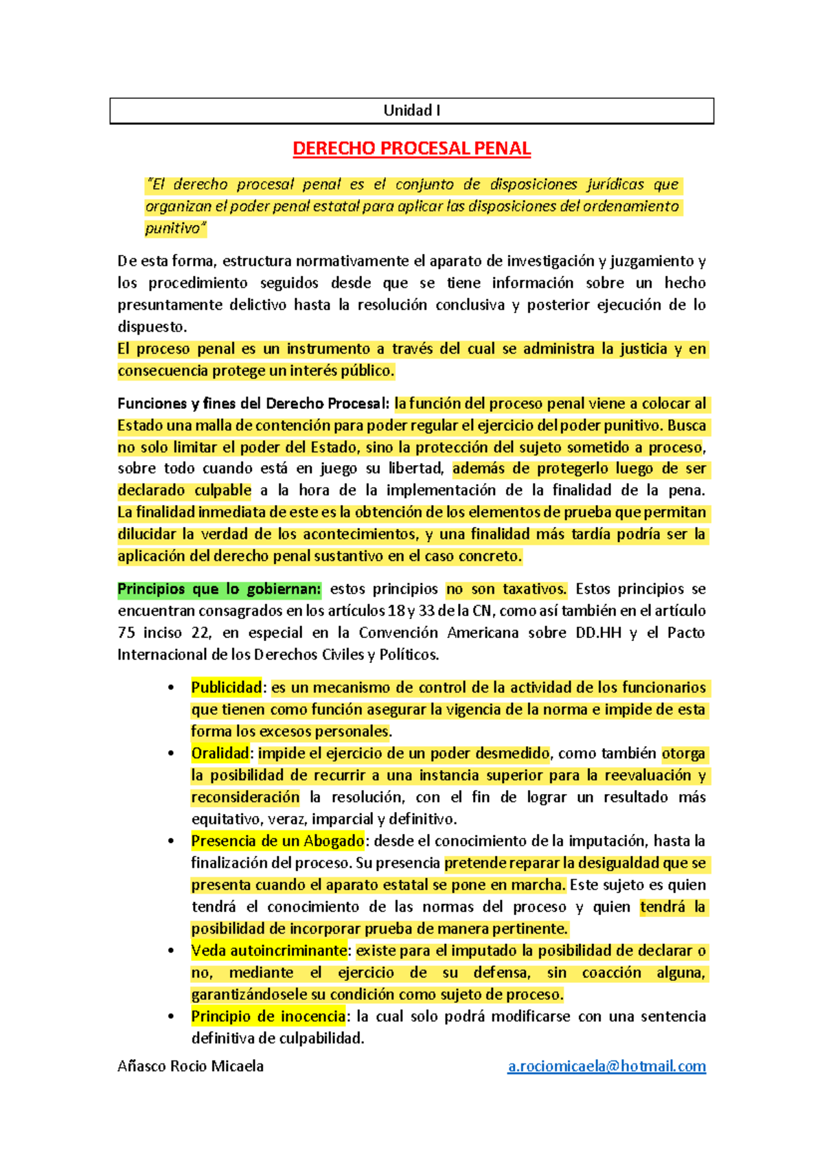 Resumen Completo de Derecho Procesal Penal - Procesal I - Studocu