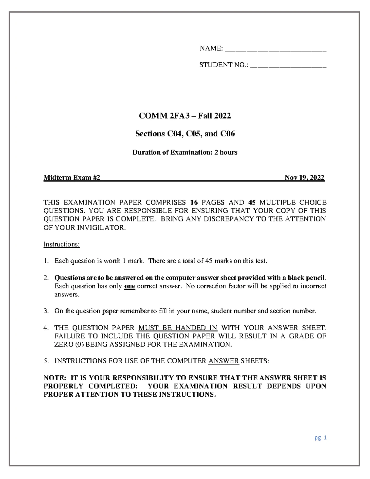COMM 2FA3 Final Exam Review - Intro to Finance Study Guide - Studocu