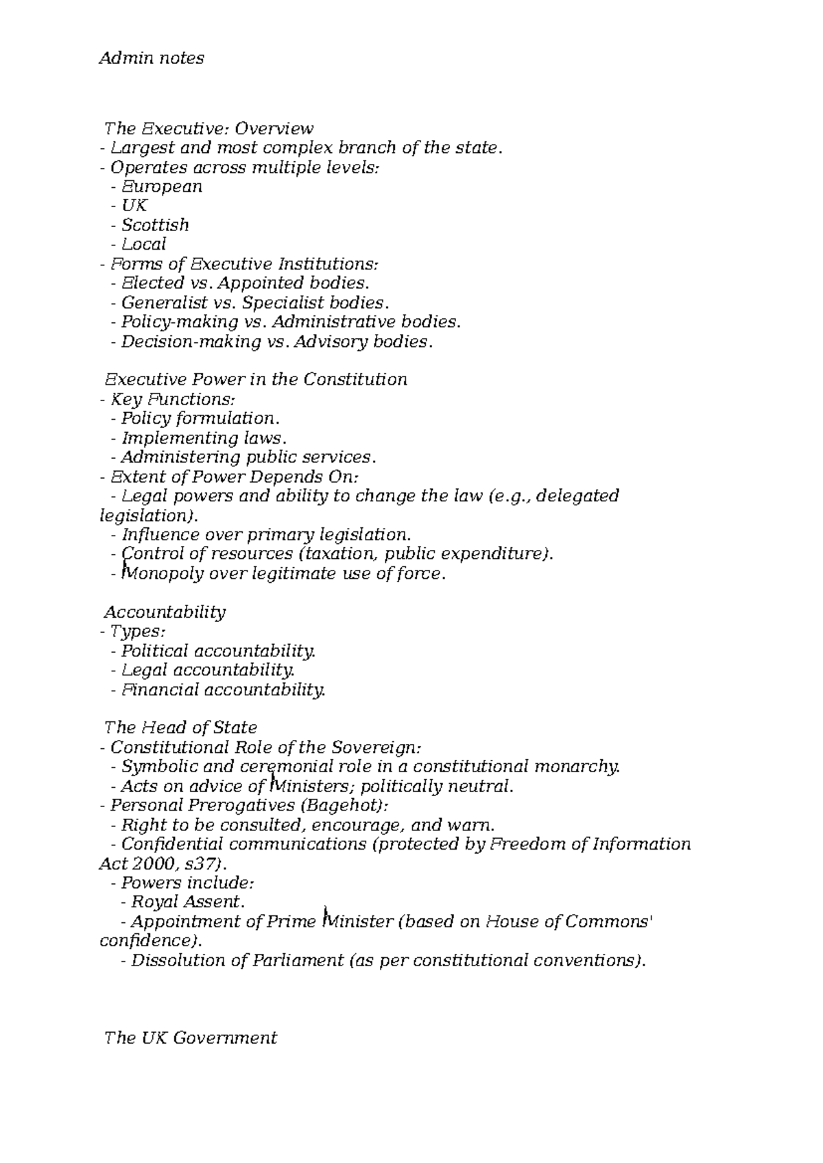 Admin Notes: Overview of the Executive Branch and Administrative Law ...