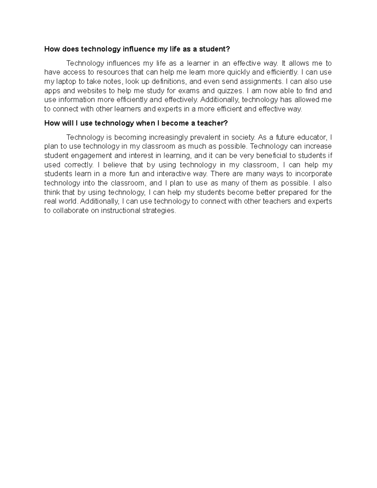 How does technology influence my life as a student - How does ...