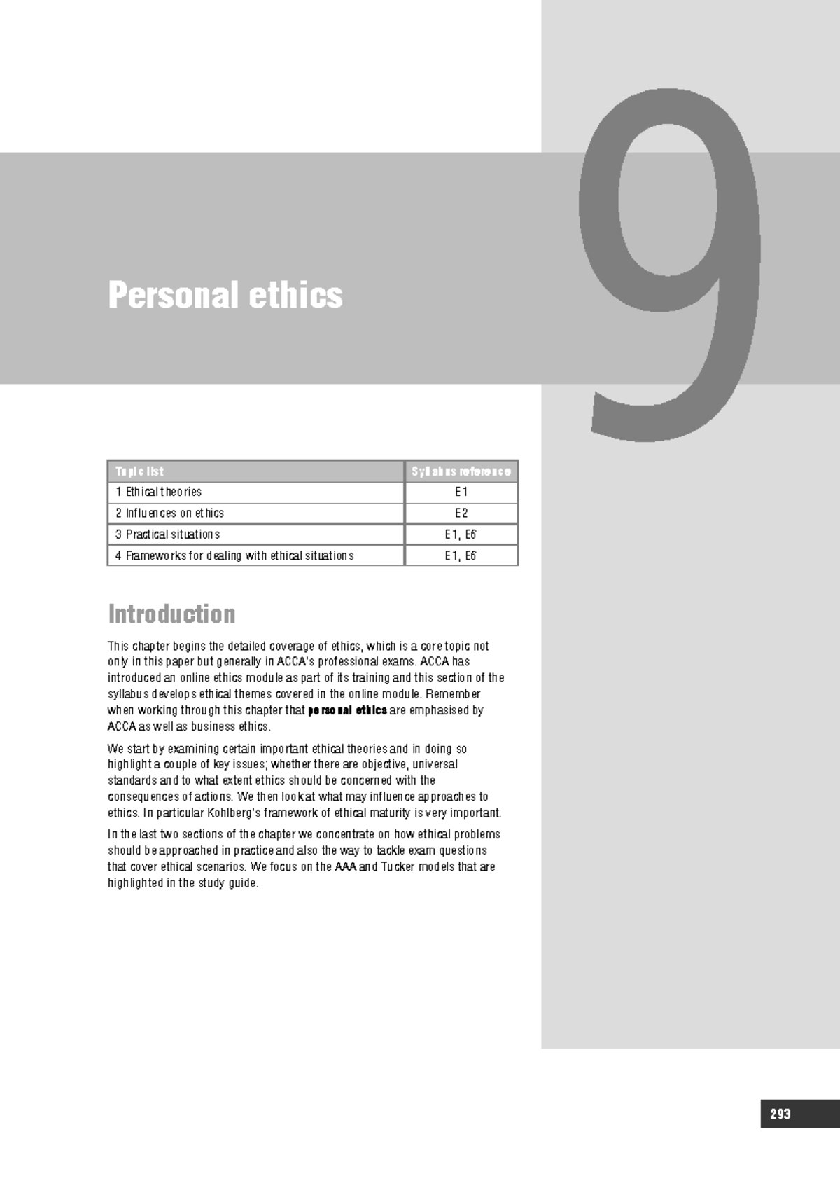 Personal Ethics Overview: Theories, Influences, and Frameworks (E1, E2 ...