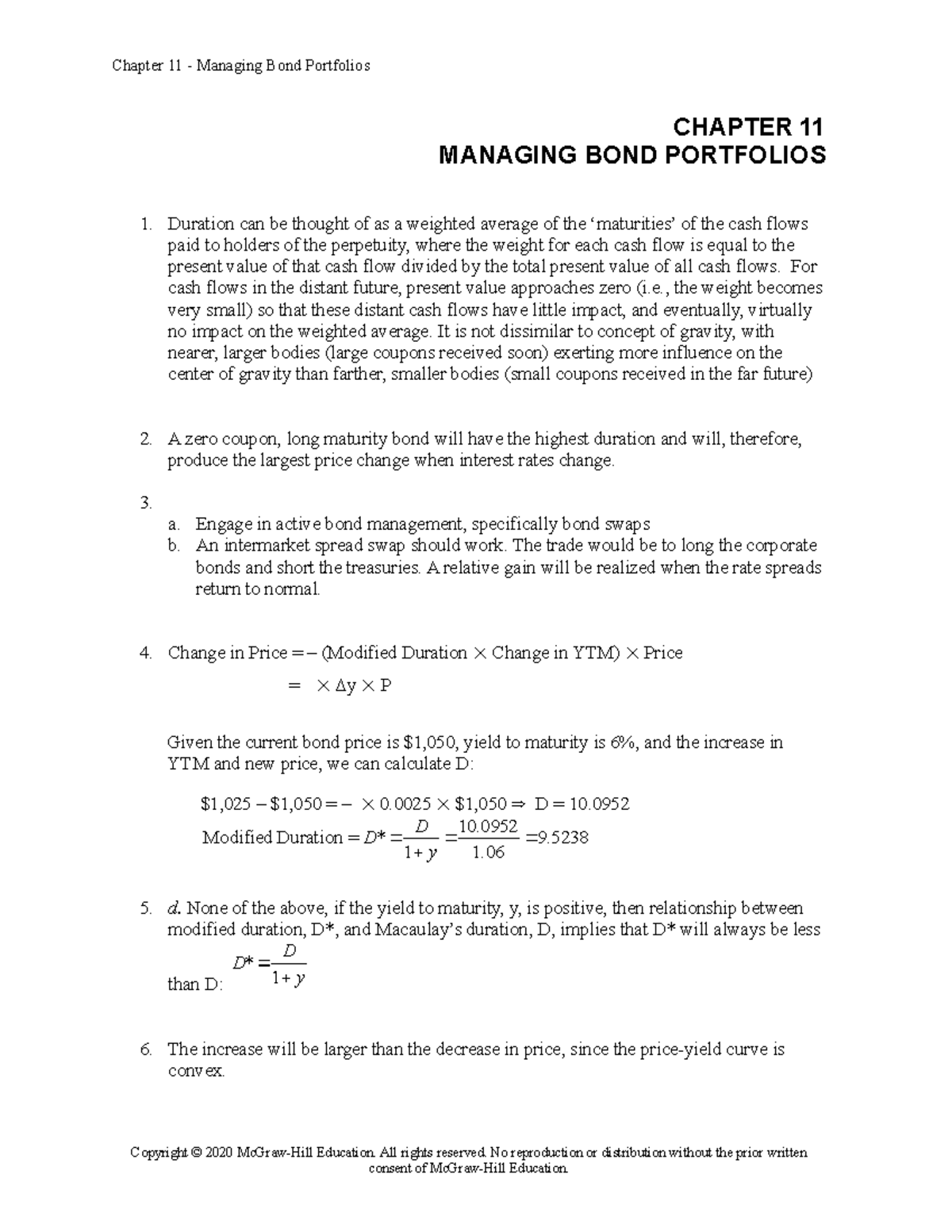 Bodie Essentials of Investments 12e Ch11 SM - CHAPTER 11 MANAGING BOND ...