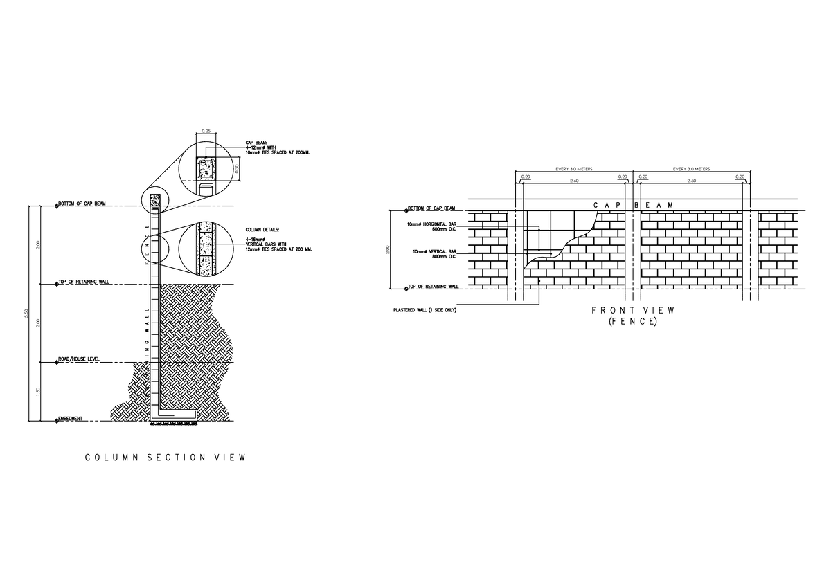 Column AND Fence Details - BS-Civil Engineering - 2. 2. ####### 2 ...