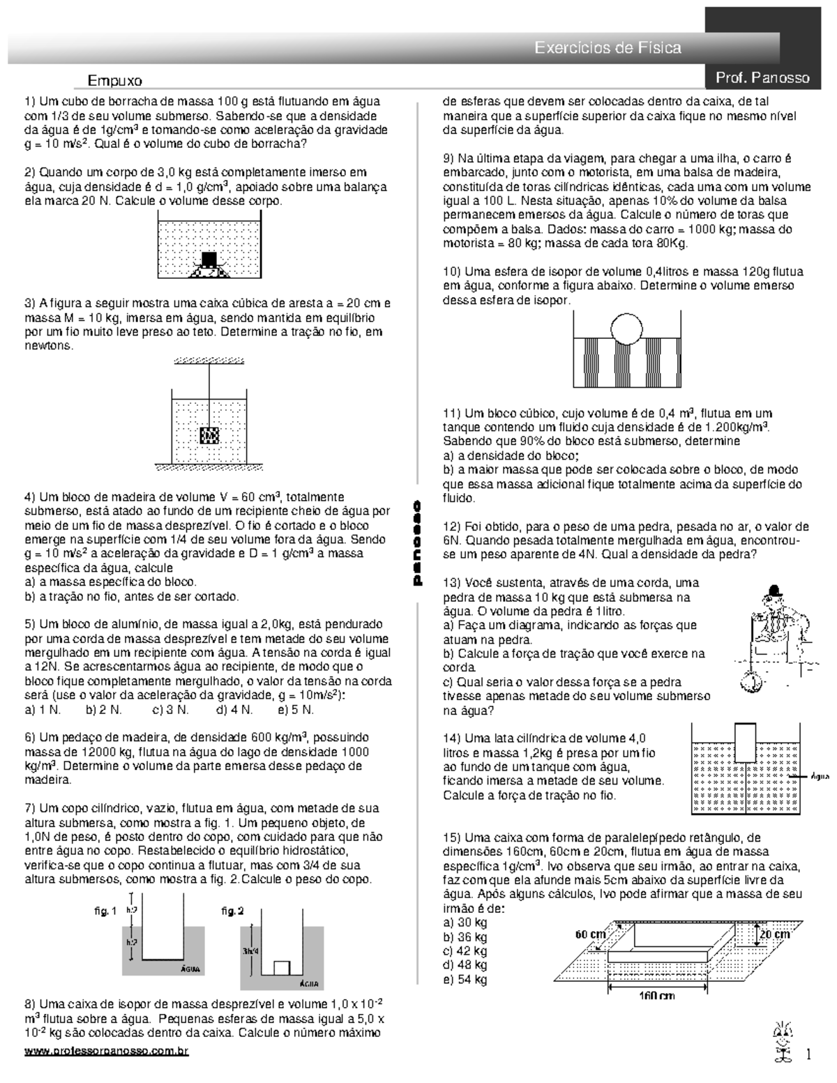 Empuxo - Escolher 10 - nseo - Empuxo Prof. Panosso Um cubo de borracha ...