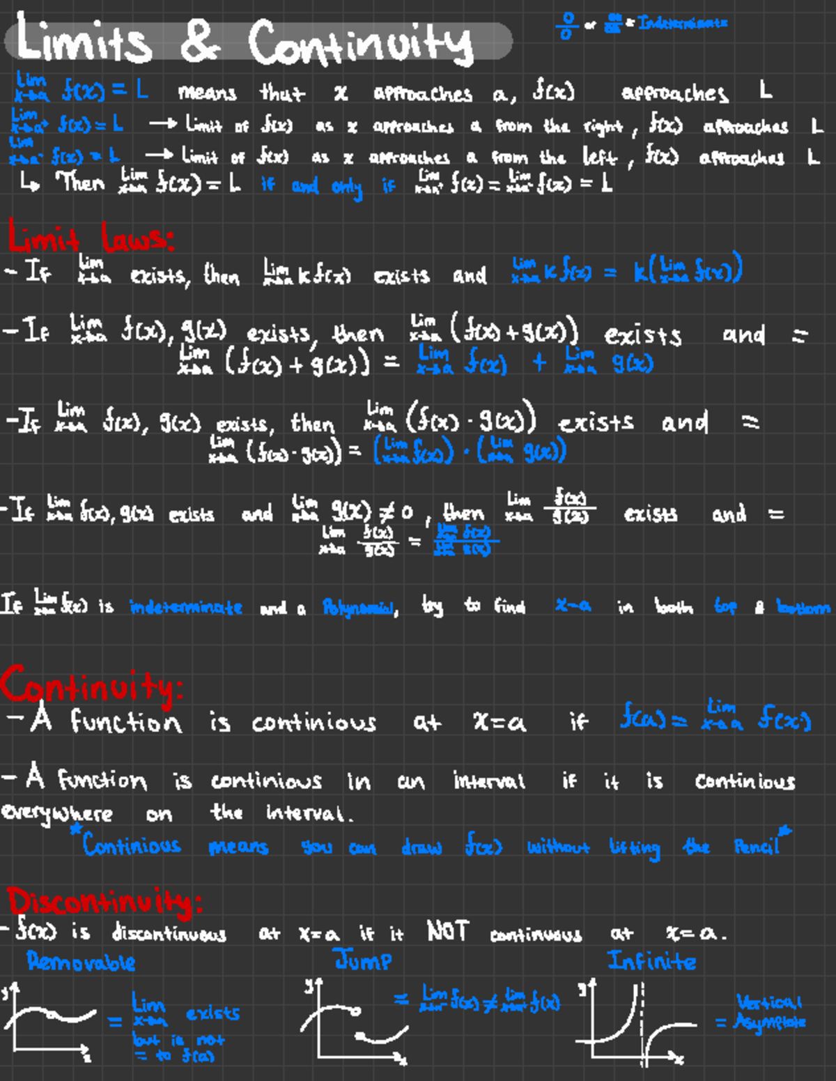 Calc 1 - Fundamentals - pt. 1 - Limits & Continuity or 3:Indeterminate ...