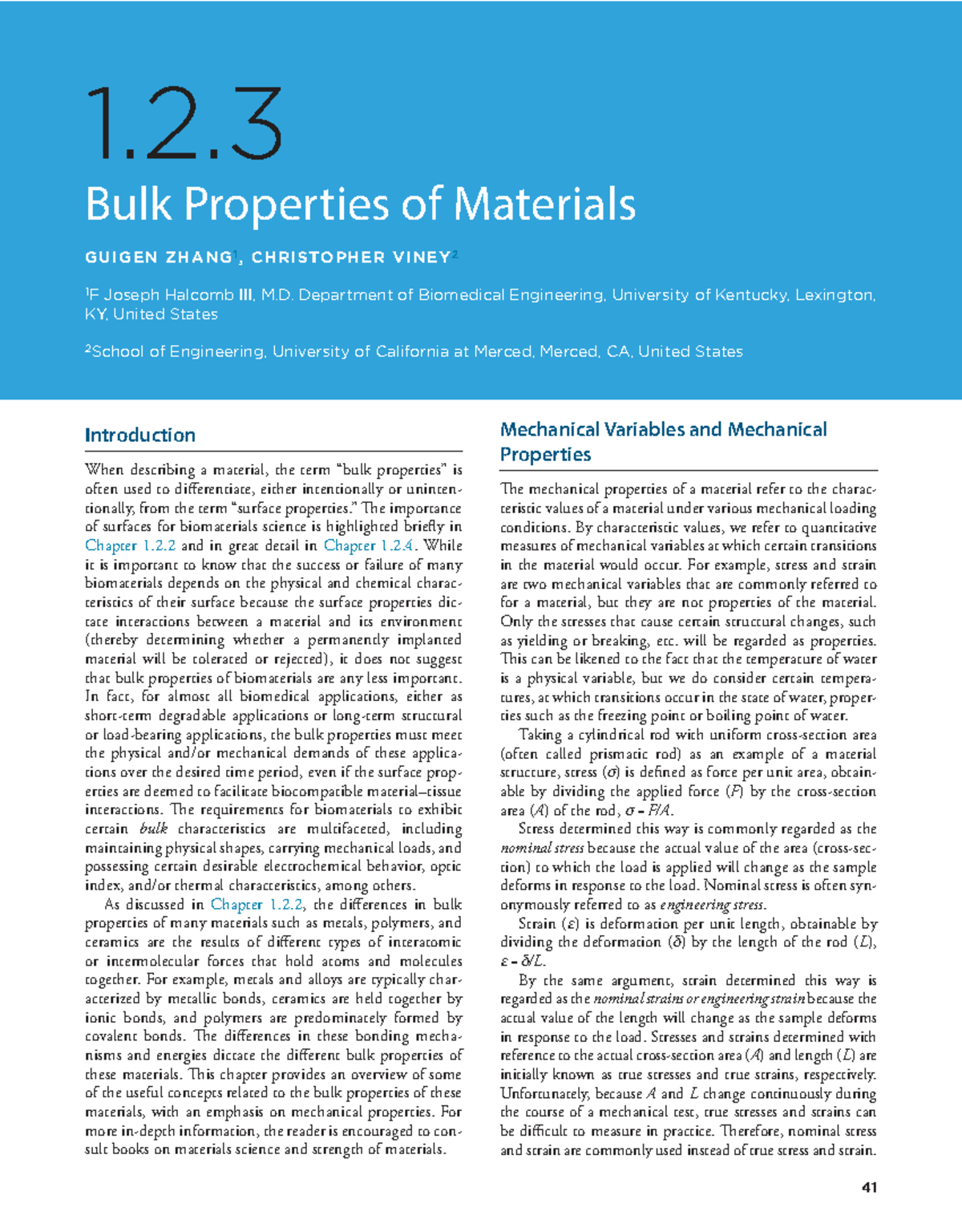 1.2.3 Bulk Properties of Materials: Mechanical Characteristics and ...