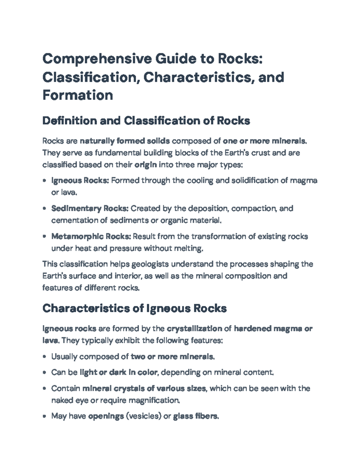 Comprehensive Guide to Rock Types: Igneous, Sedimentary & Metamorphic ...