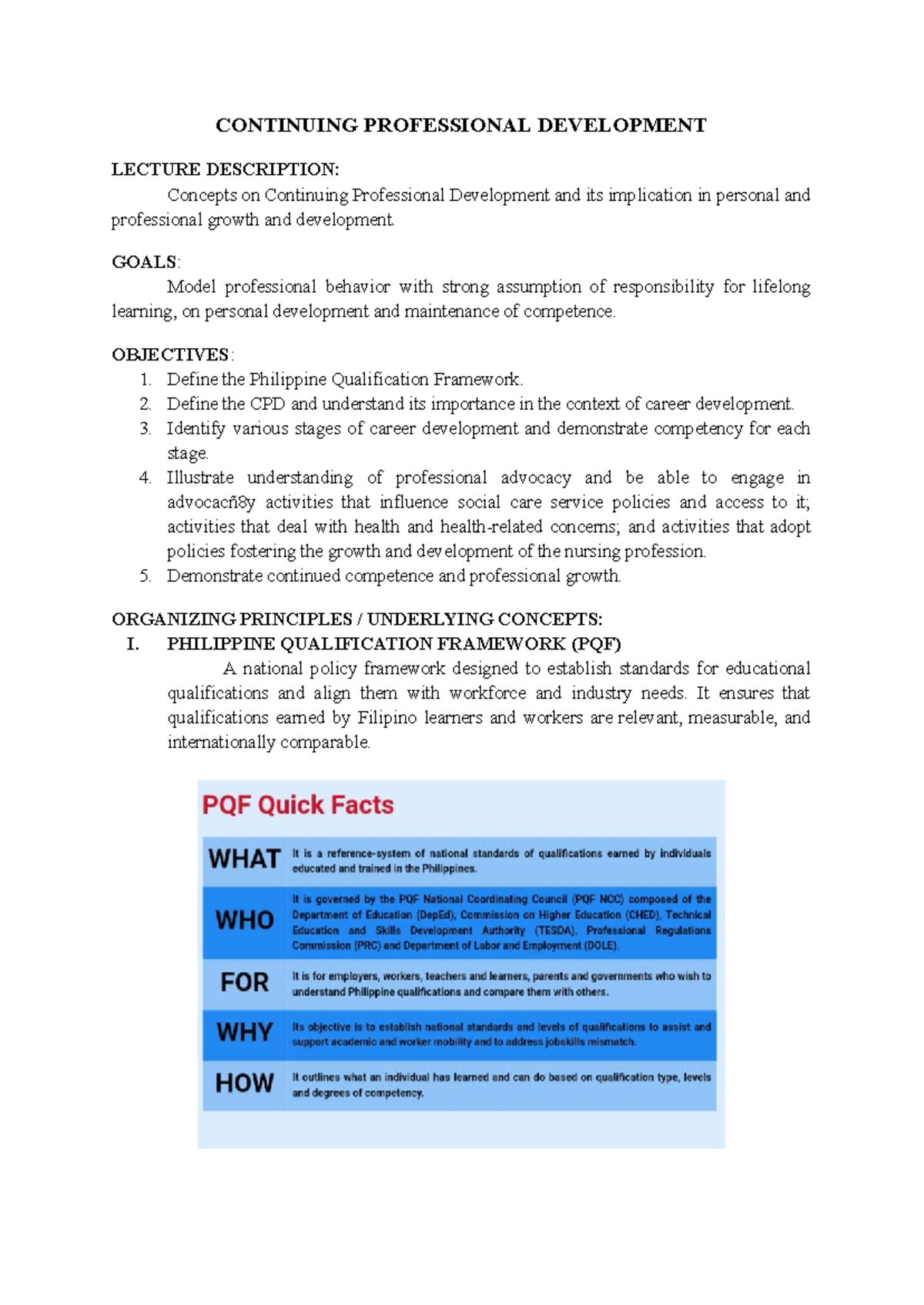 LM- CPD Lecture Notes: Exploring Career Development & Professional ...