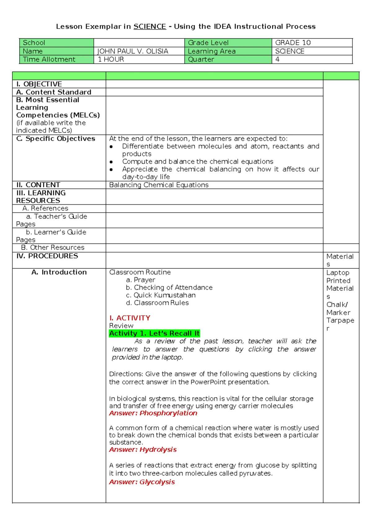 Detailed Lesson Plan: Understanding Types of Volcanoes (Sci JHS) - Studocu