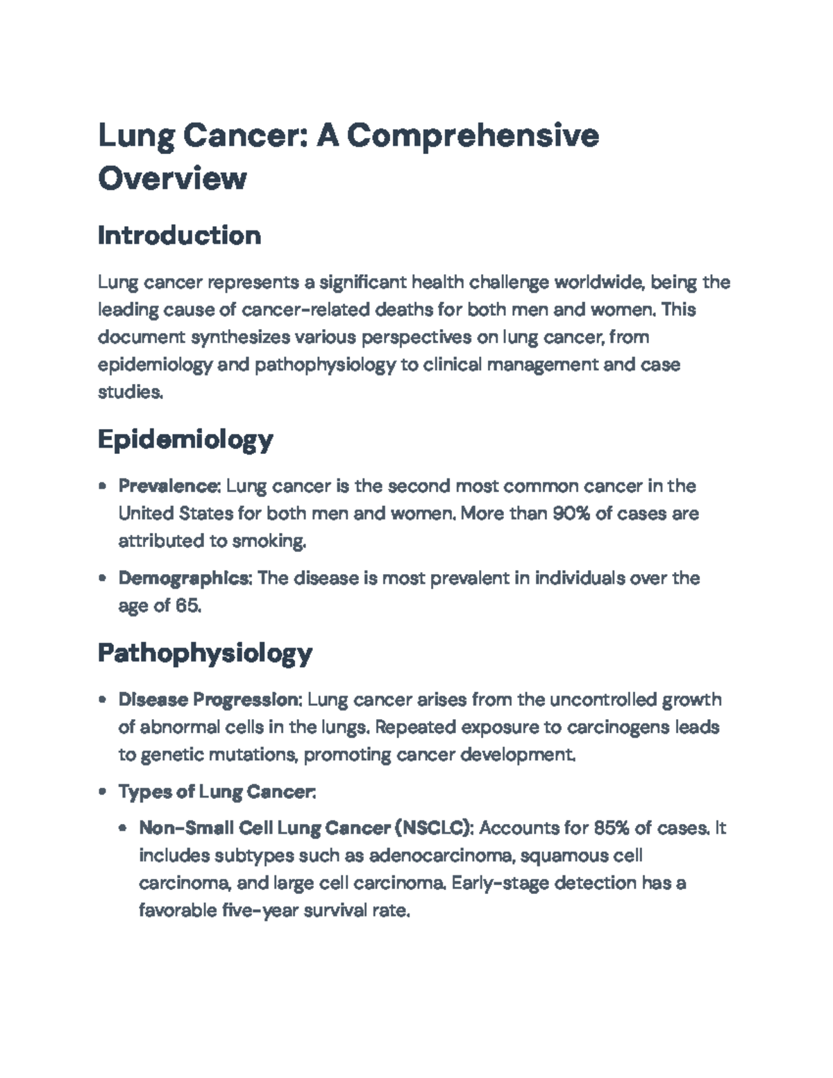 Lung Cancer Overview: Epidemiology, Diagnosis & Nursing Care (NUR 101 ...