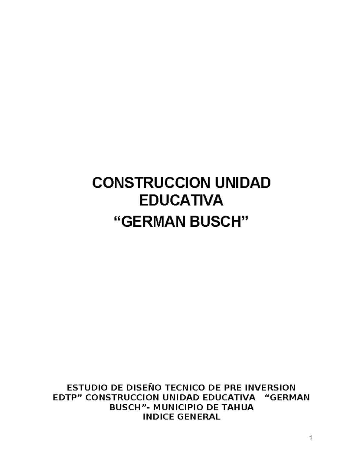 EDTP U.E. Tahua: Estudio de Diseño Técnico para Nueva Infraestructura - Document Preview