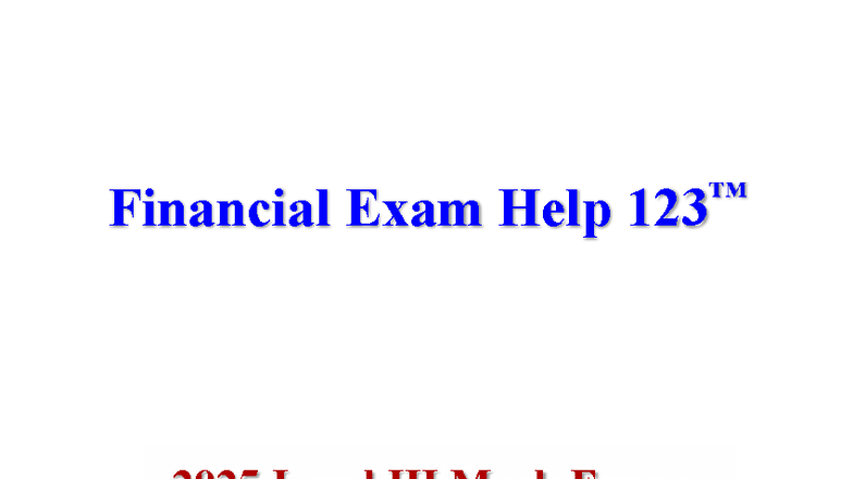 CFA 2025 Level 3 Morning Mock Exam Case Scenarios - Document Preview