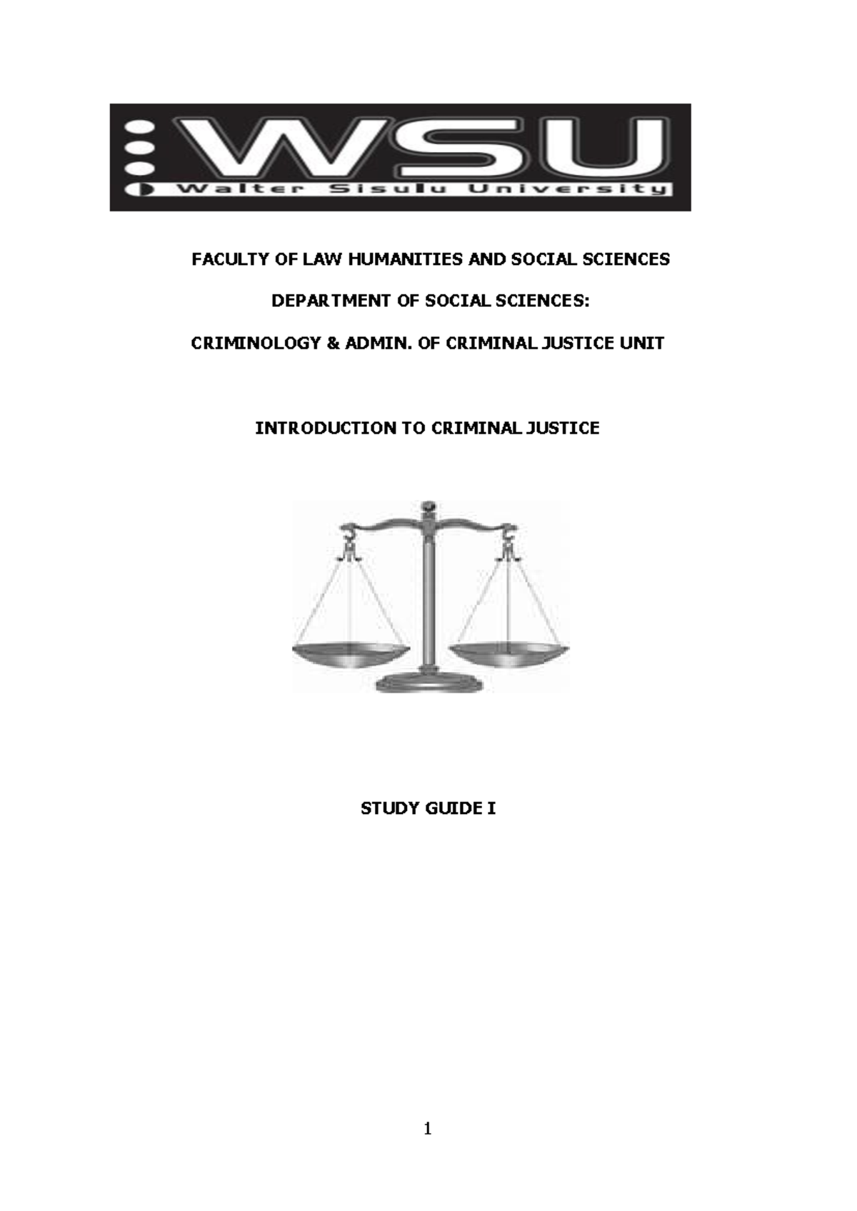 CRY15W1 CR15W0A Introduction to Criminal Justice Study Guide - Studocu