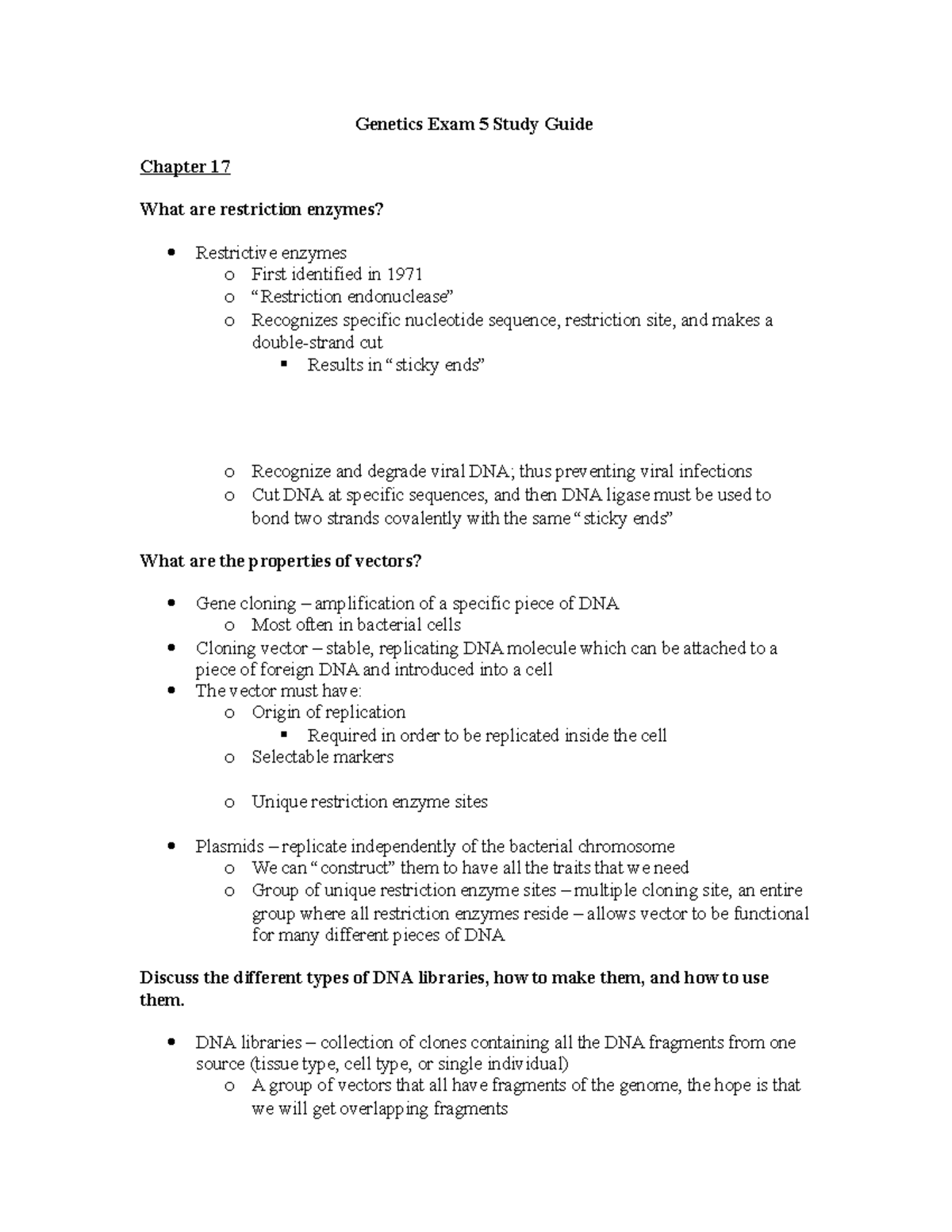 Genetics Exam 5 Study Notes: Key Concepts and Applications - Studocu