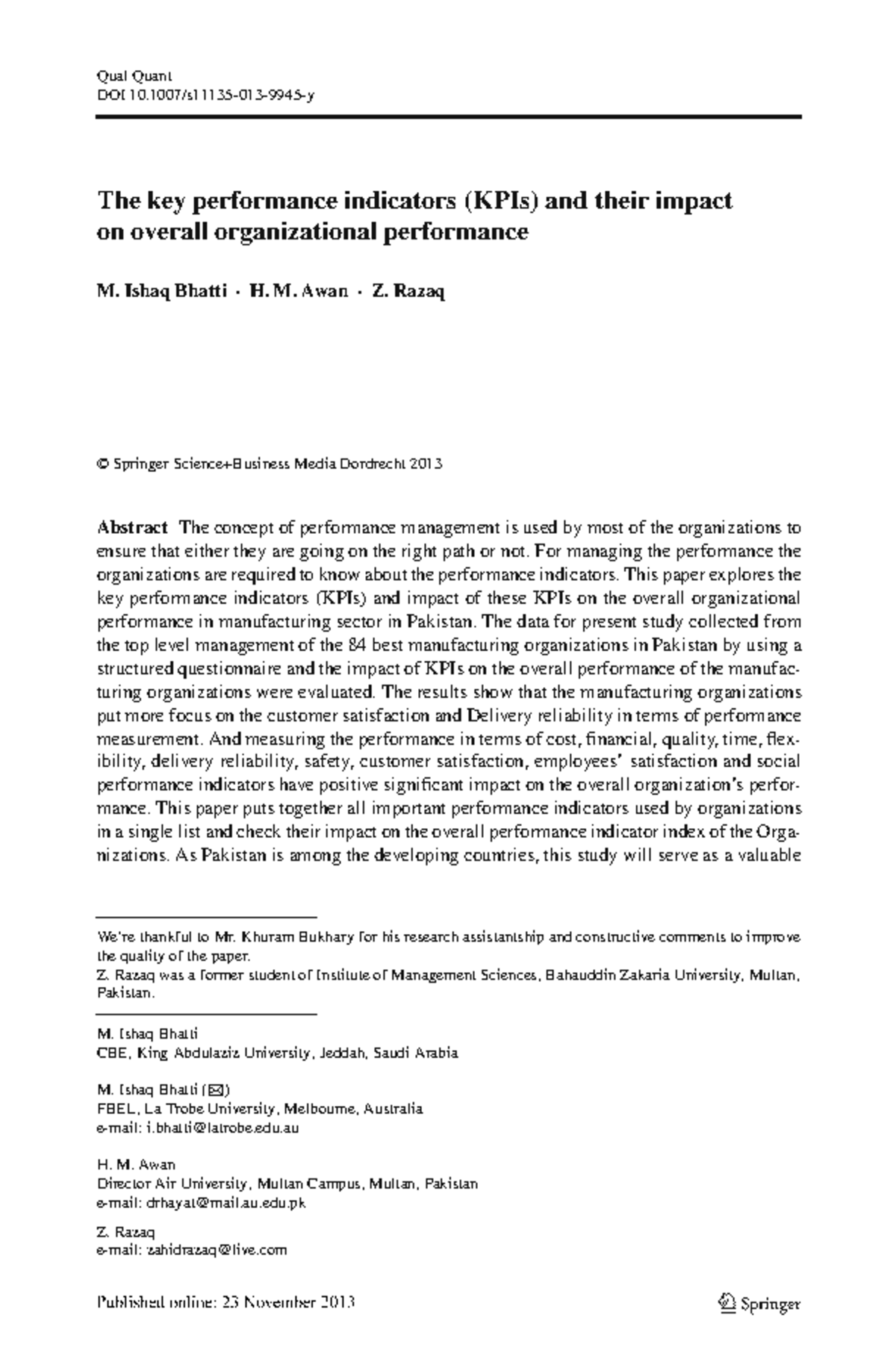 KPI5 - Analyzing Key Performance Indicators in Business Performance ...