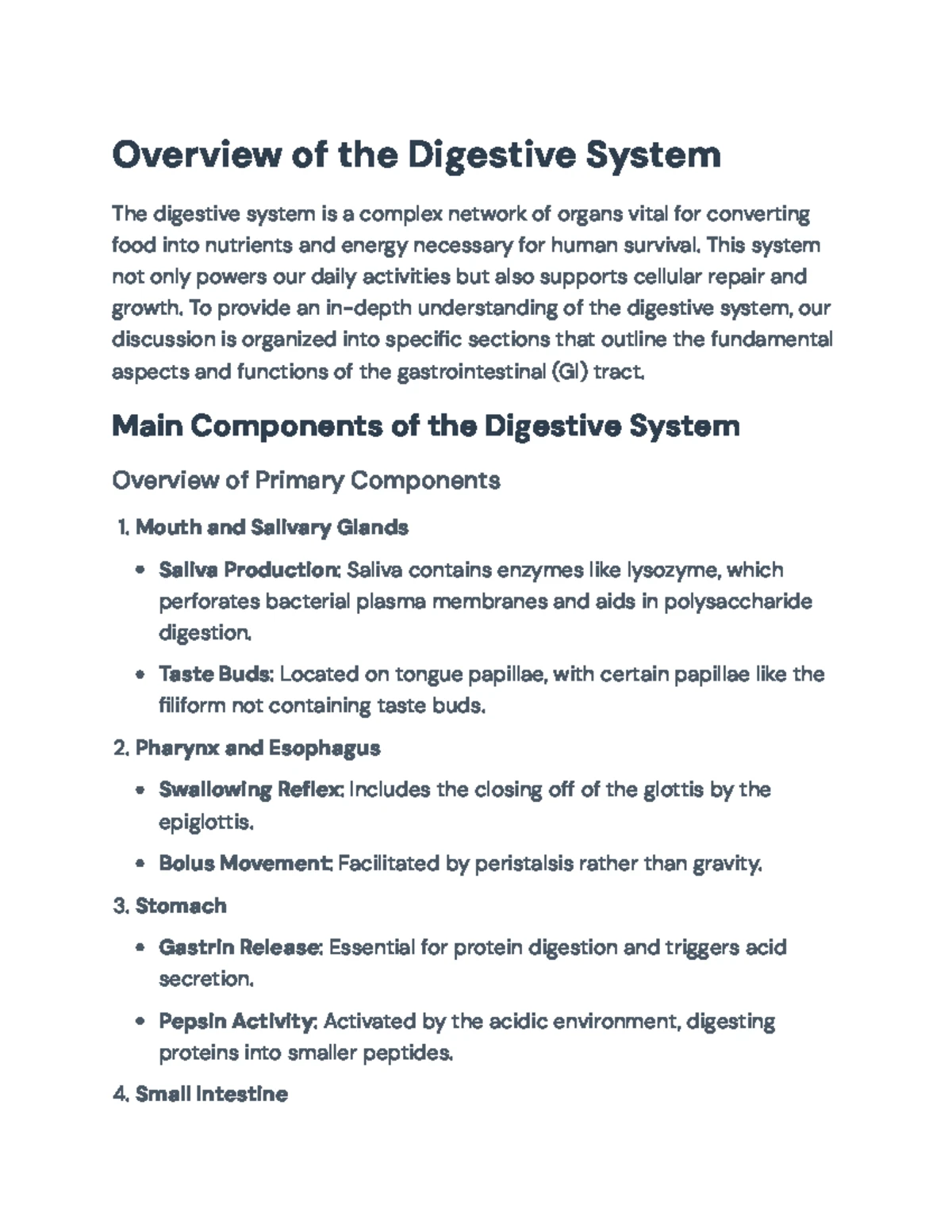 BIO 108 Digestive System Learning Outcomes Overview and Objectives ...