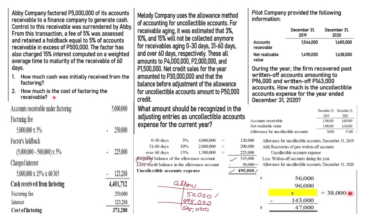 Receivables Sample Problems with Solutions for Better Understanding ...