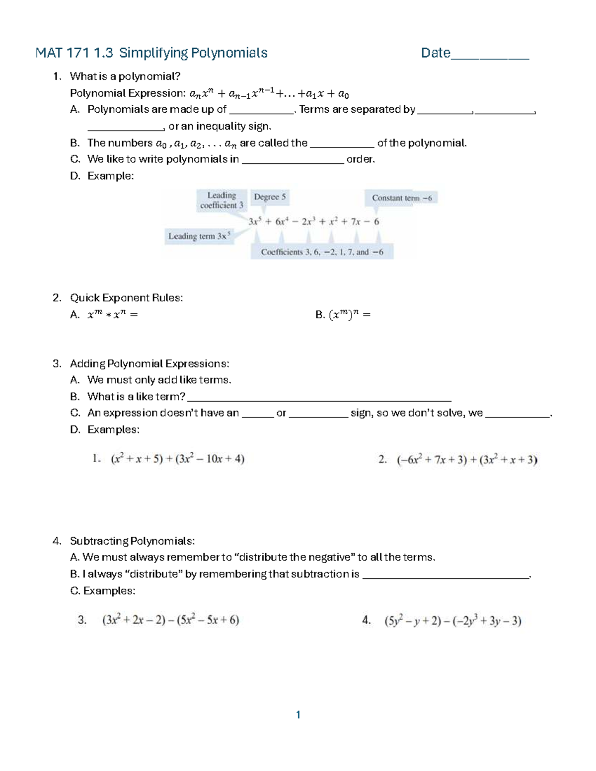 MAT 171 Final Exam Review: Polynomials & Equations - Studocu image.