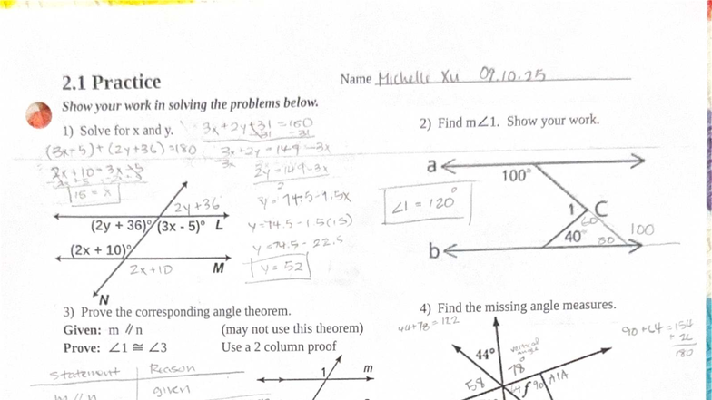 Final Exam Study Guide for Geometry 2.1: Angle Theorems and Proofs ...