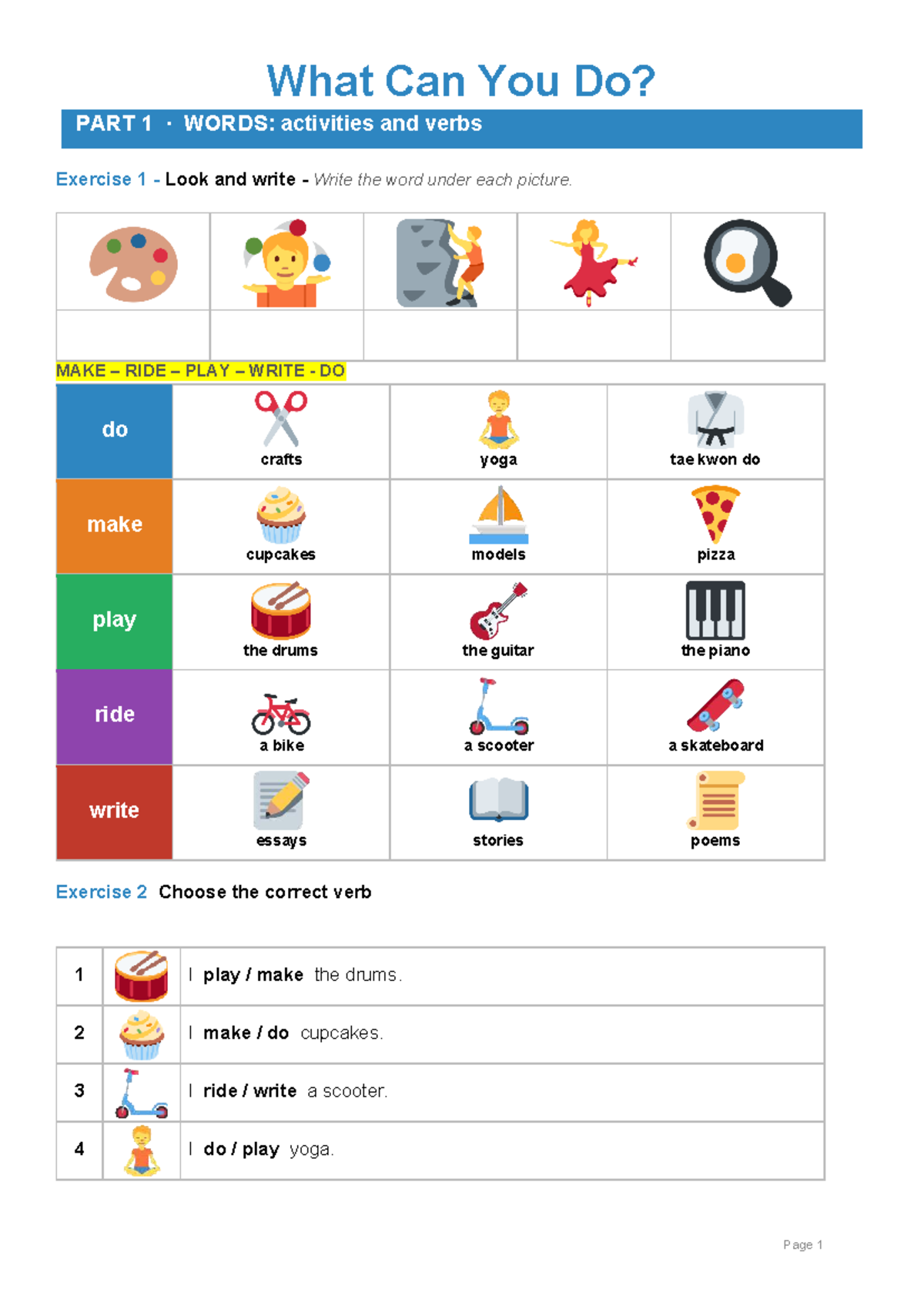 Practice UNIT 5 - Juniors A Teens: Activities & Verbs Exercises - Studocu