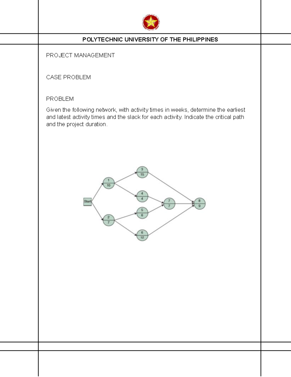 Project Management - POLYTECHNIC UNIVERSITY OF THE PHILIPPINES PROJECT ...