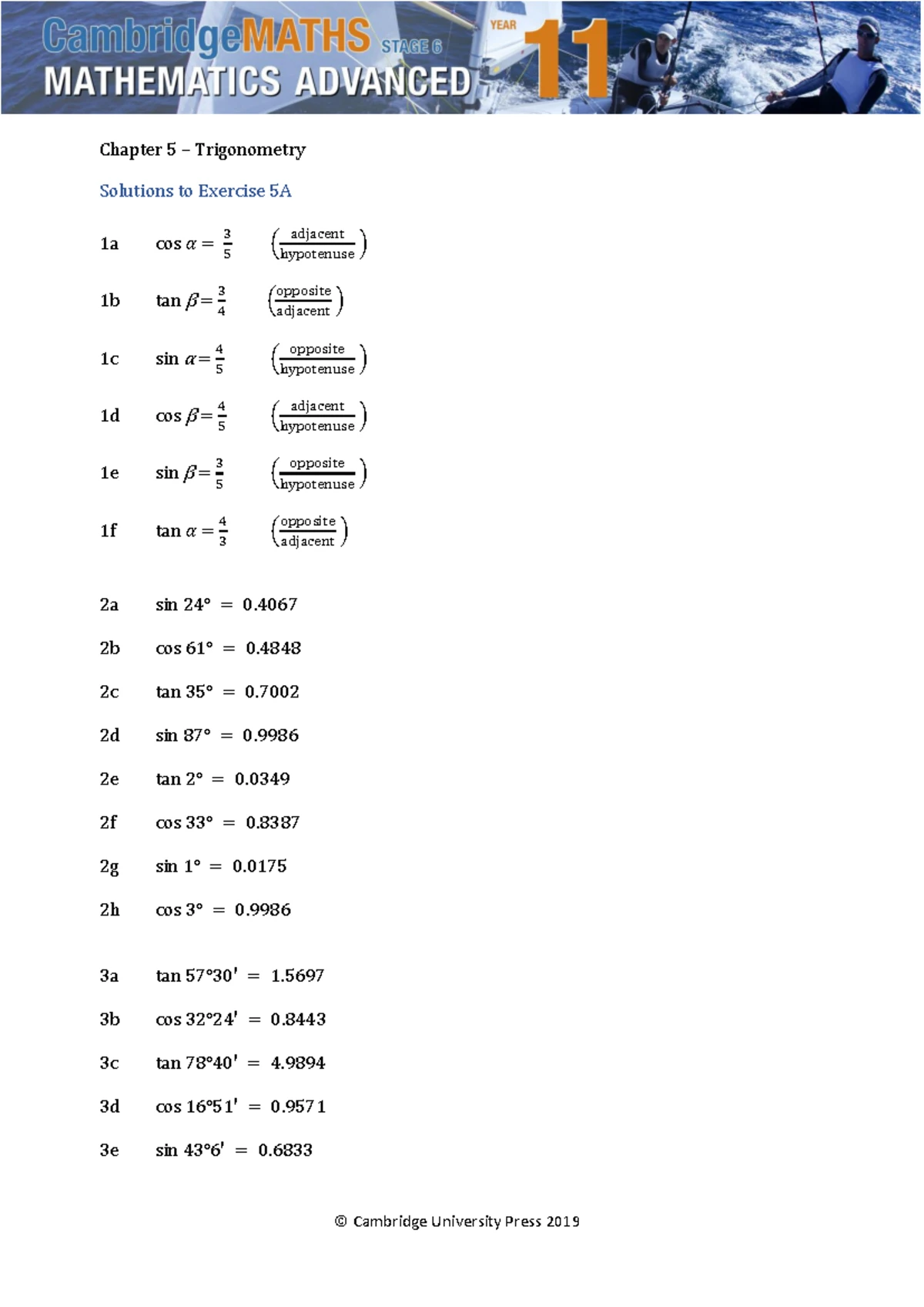 Math - Trigonometric Identities Overview and Key Formulas - Studocu