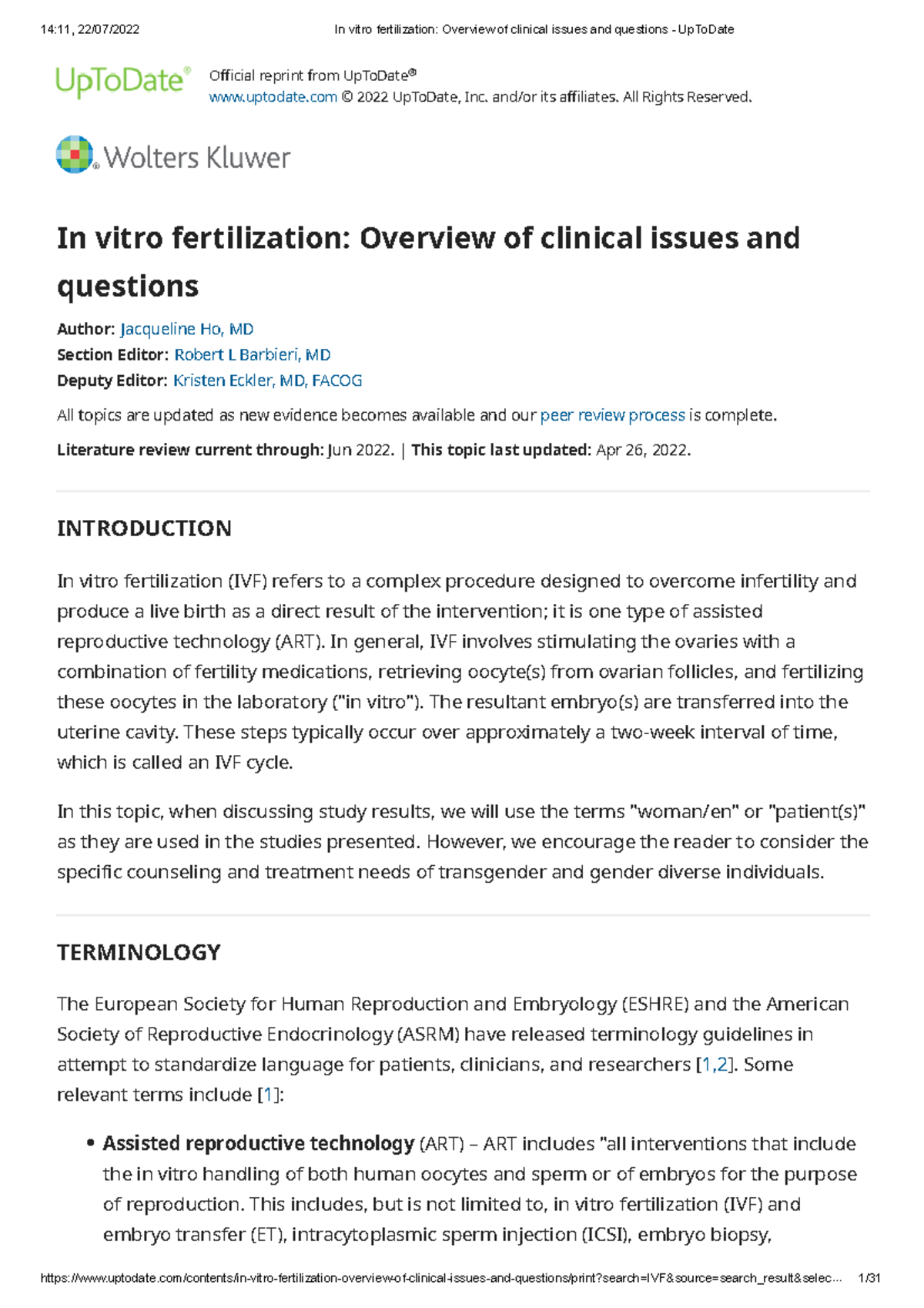 IVF - IVF update - - Studocu