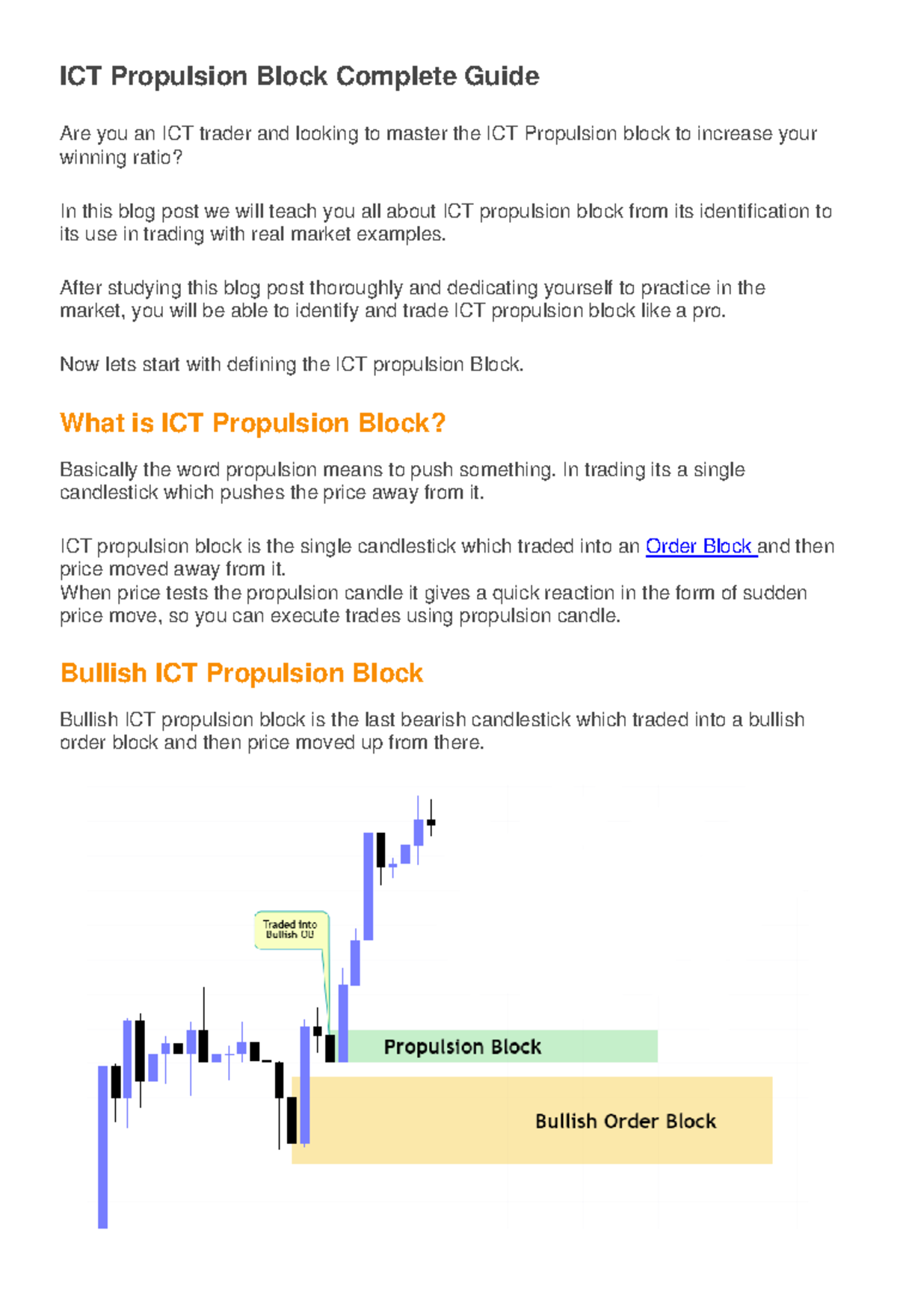 ICT Propulsion Block Trading Guide: Mastering ICT Techniques - Studocu