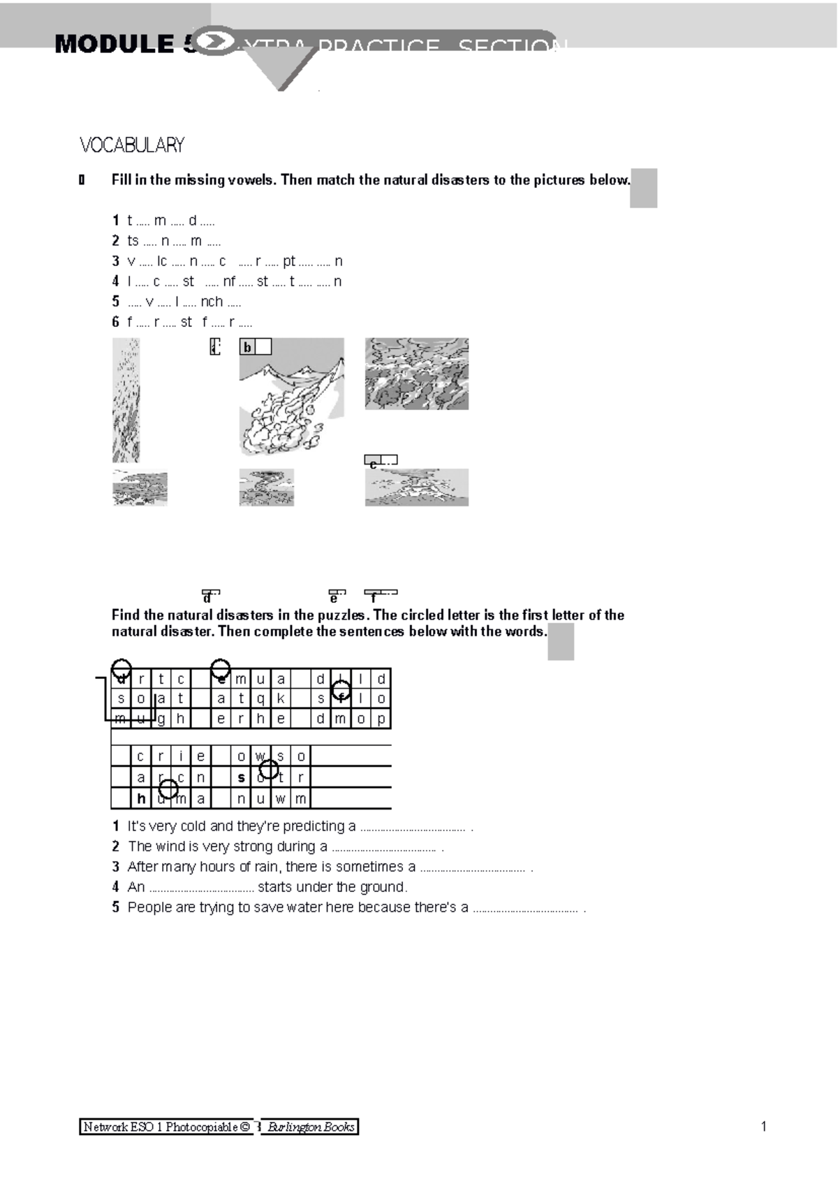 Network 1 ESO Extra Practice Mod 5A: Natural Disasters & Grammar - Studocu